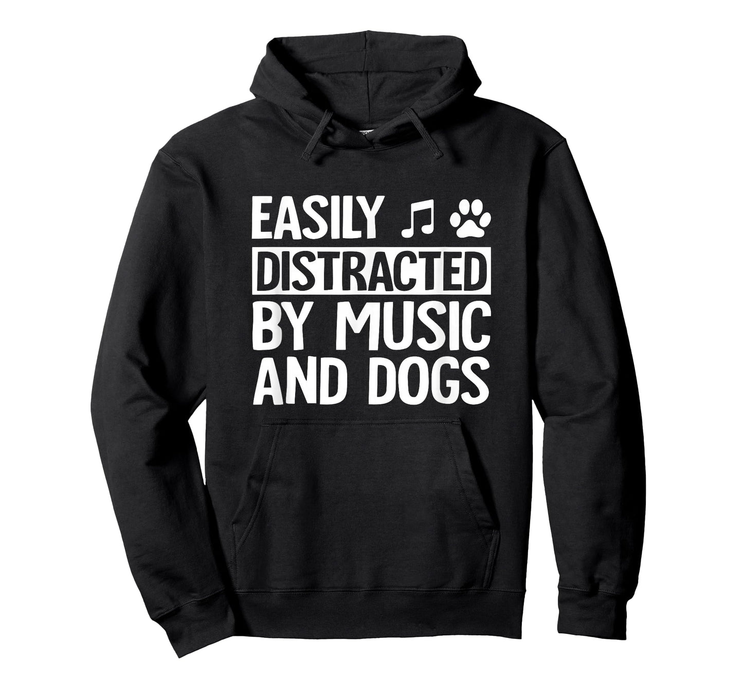 Easily Distracted by Music and Dogs Funny Musician T-Shirt
