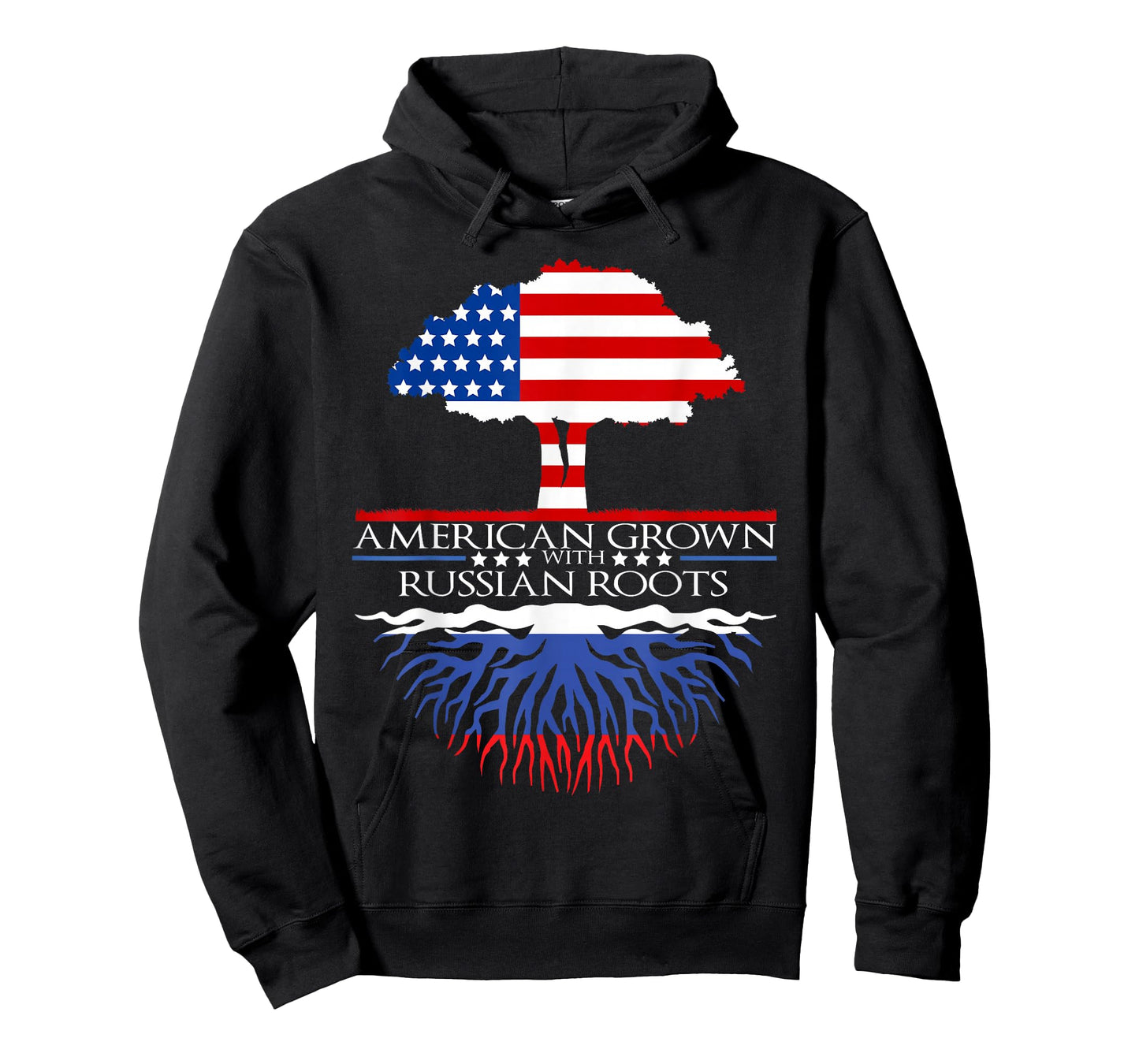 Russian Roots American Grown Tree Flag USA Russia Gift T-Shirt