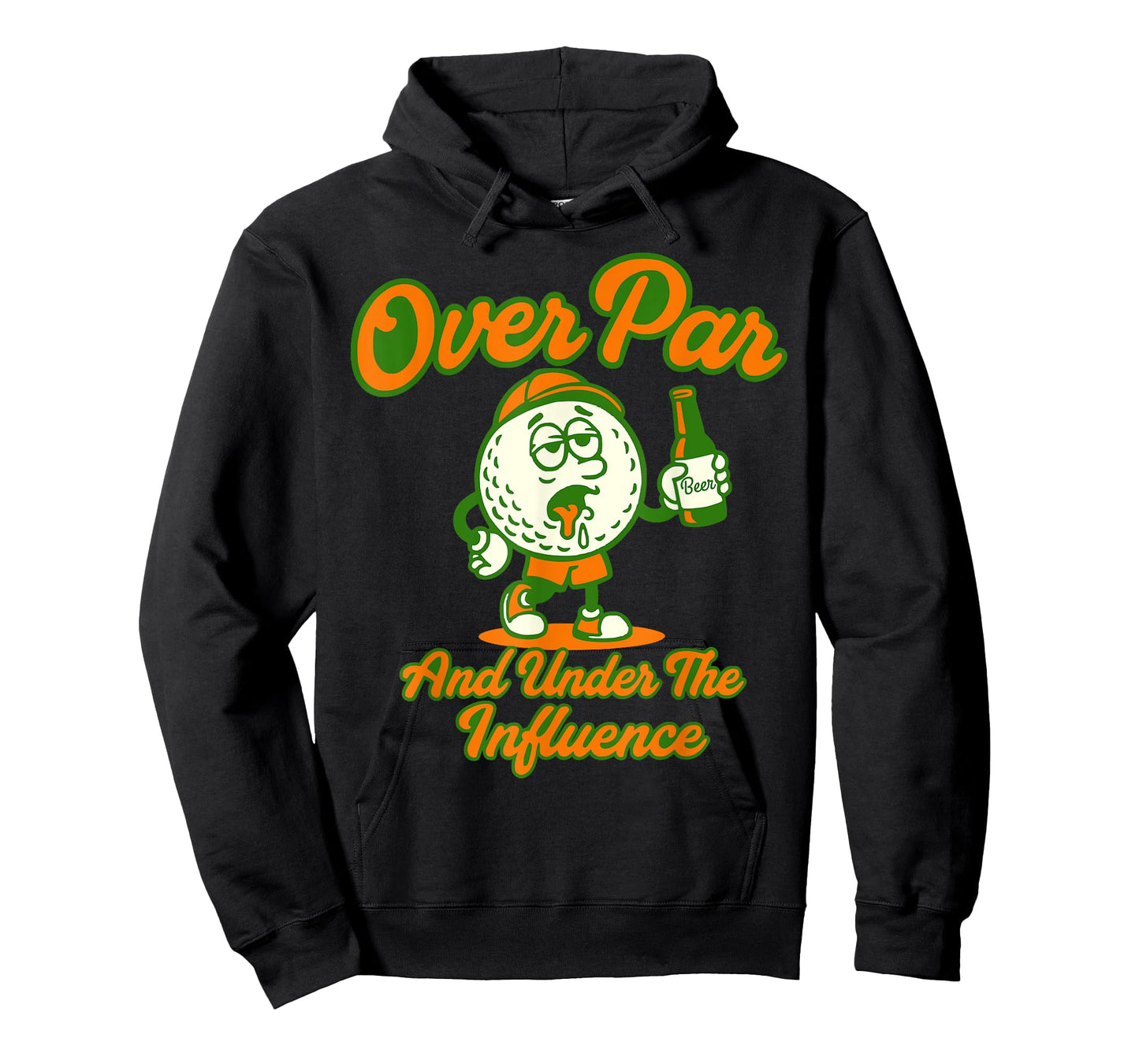 Over Par and Under The Influence Funny Golfer Golf Drinking T-Shirt