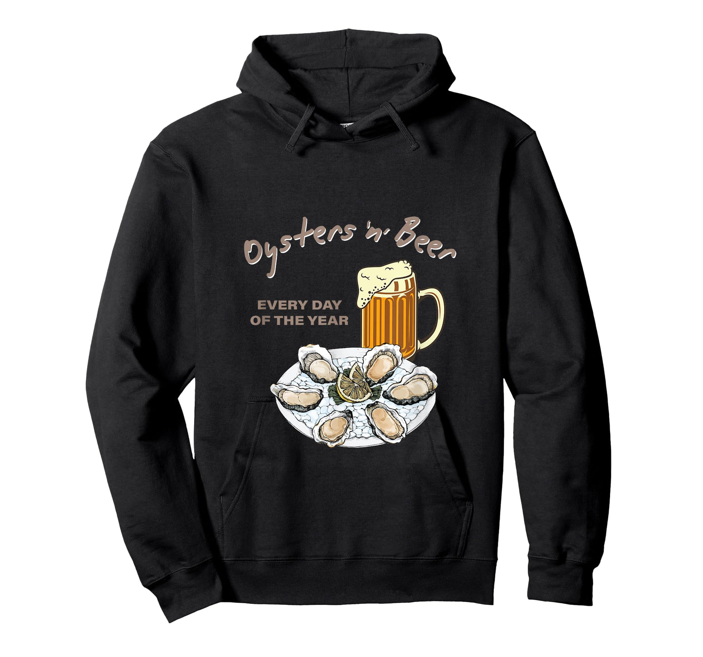 Oysters and Beer Every Day of the Year Funny Oyster Shucker T-Shirt