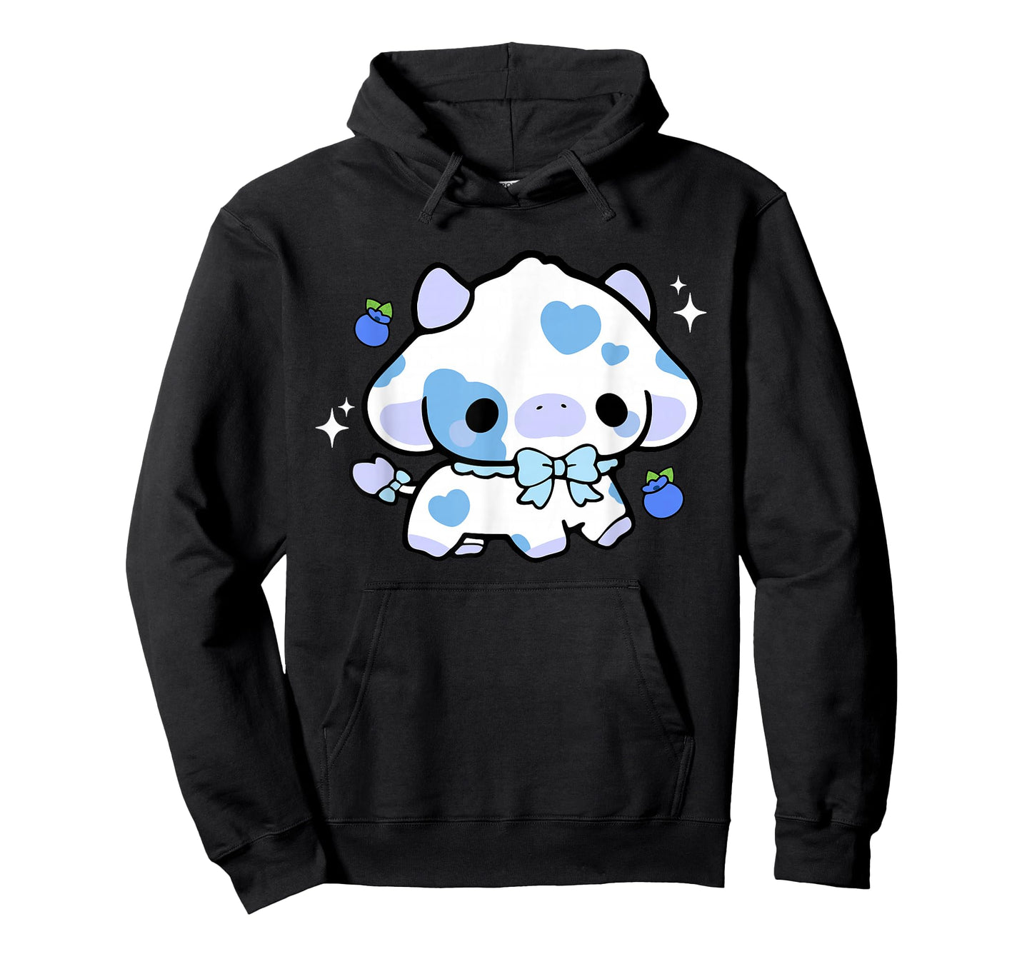Kawaii Cow Blueberry Cute Aesthetic Anime Girls Teens Kids T-Shirt