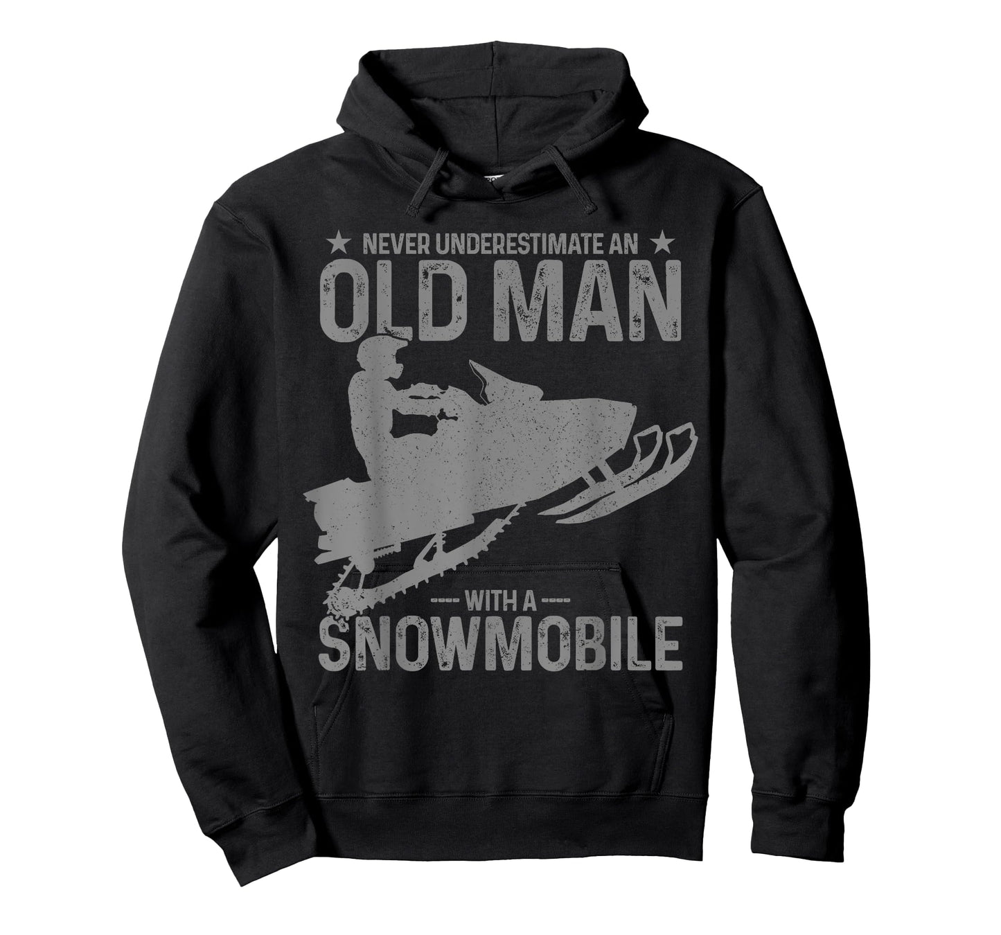 Never Underestimate An Old Man With A Snowmobile Funny T-Shirt