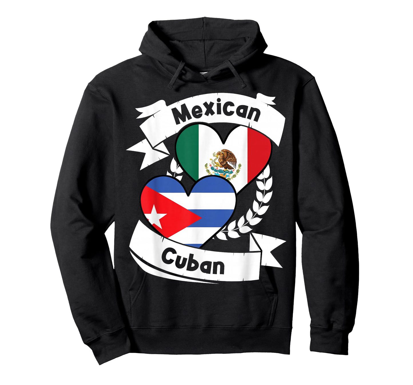 Mexican Cuban Heart Flags Mexico Cuba T-Shirt
