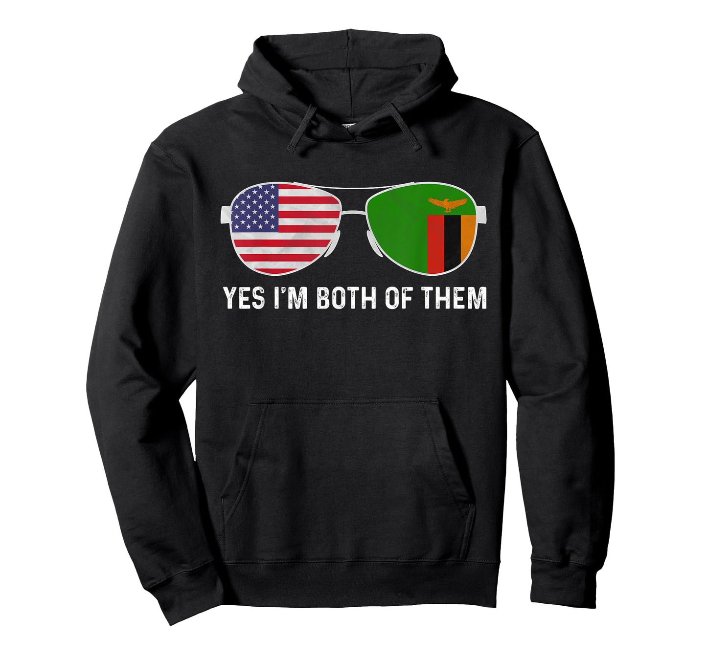 Sunglass Design Zambian American Flag Patriotic Heritage T-Shirt for Women Kids Men