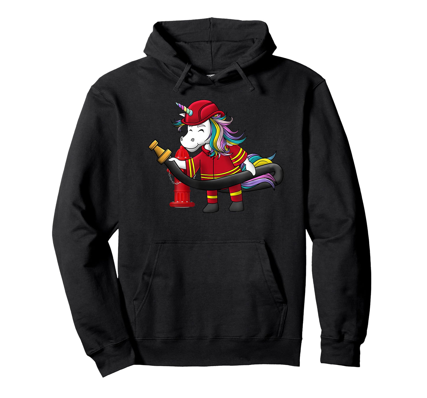 Unicorn Firefighter Fireman Birthday Party Funny Girl Love T-Shirt