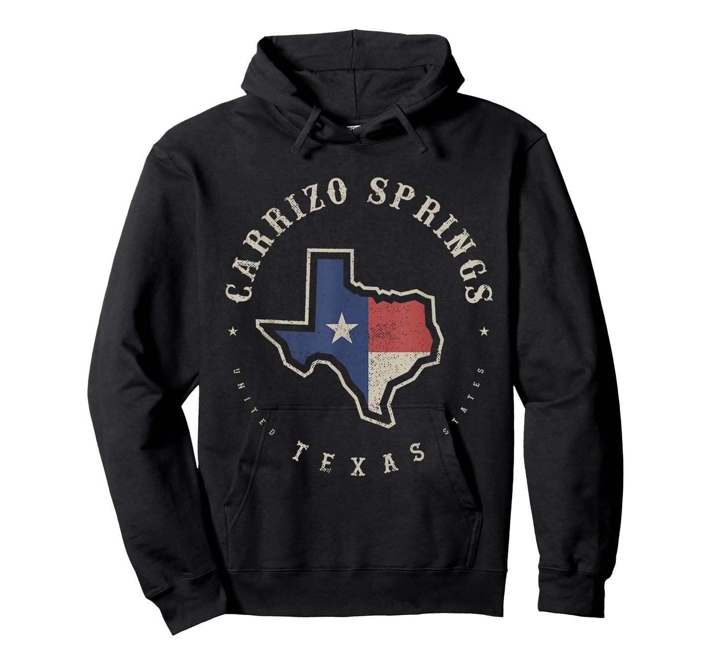 Vintage Carrizo Springs Texas State Flag Map Souvenir Gift T-Shirt