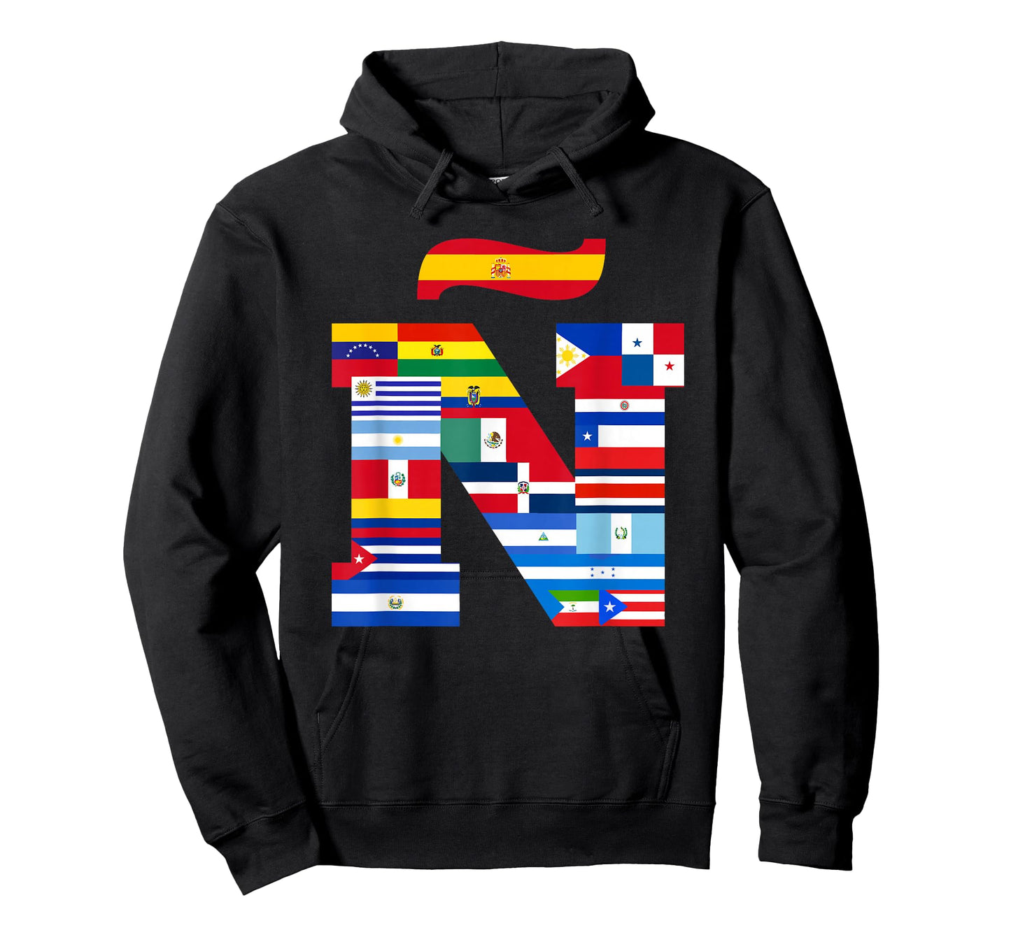 Ñ Viva la Hispanidad, Hispanic Heritage, Vibrant 'Ñ' Flag T-Shirt
