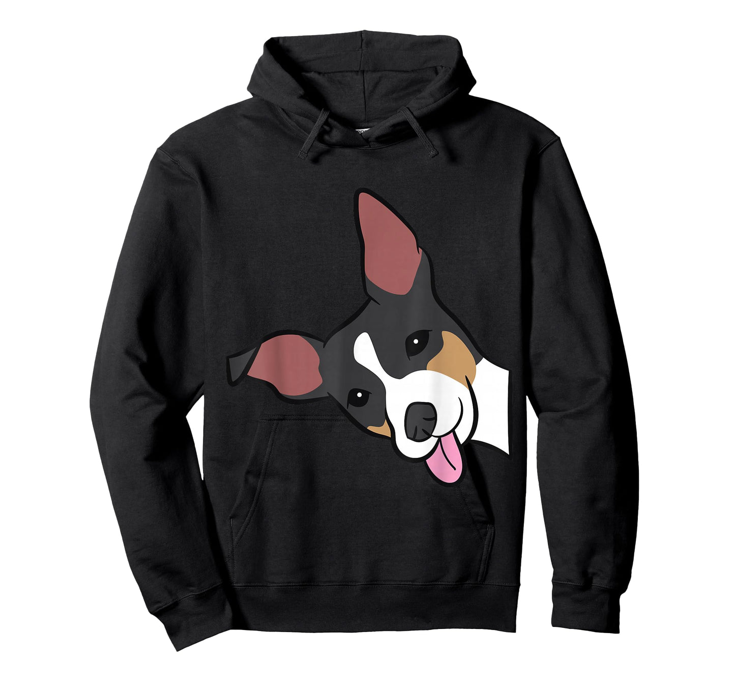 Rat Terrier Dog Peeking From Side Funny Rat Terrier Men Women Girls Kids T-Shirt