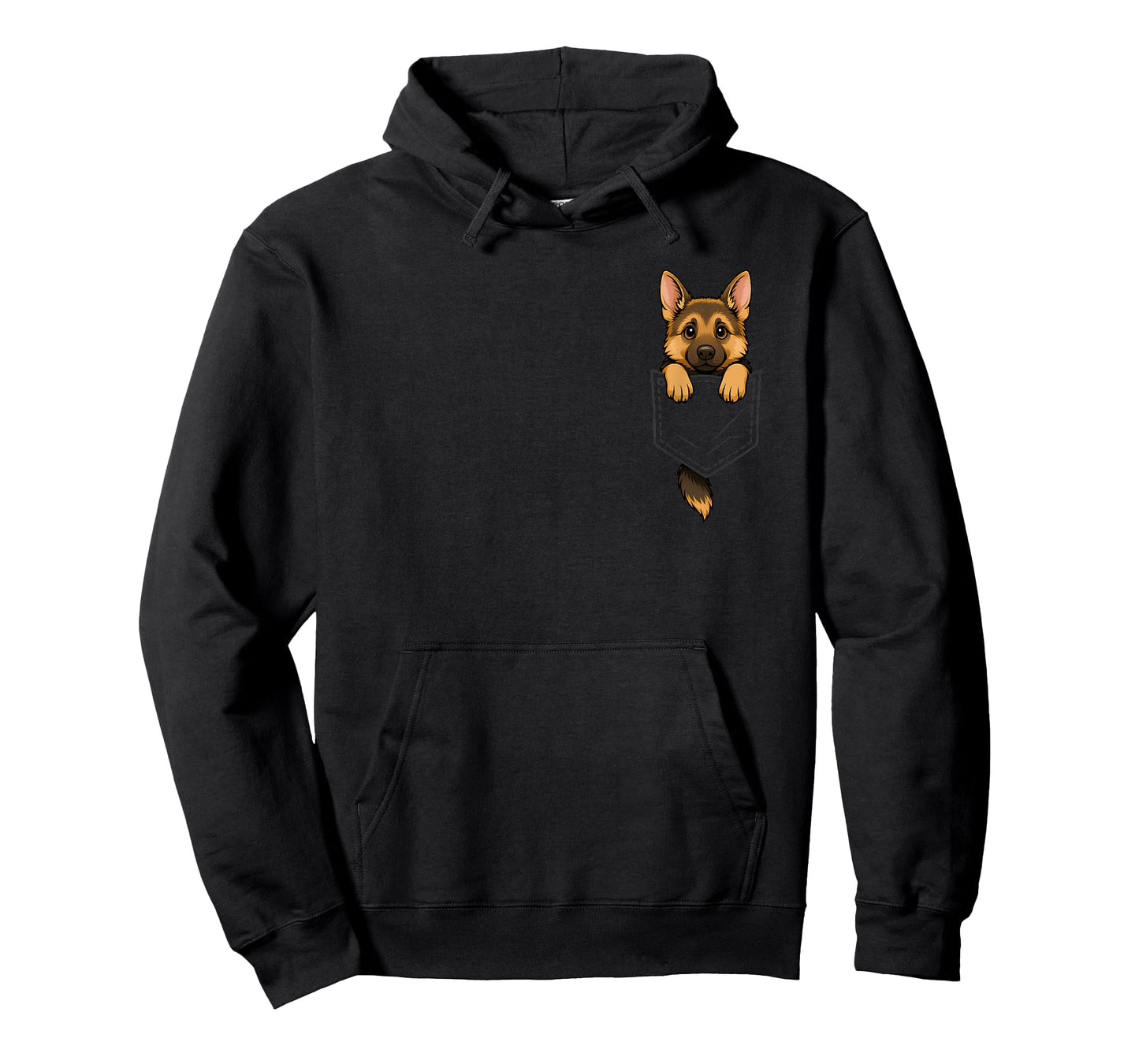 Funny German Shepherd Peeking in Pocket Animal Dog Pet Lover T-Shirt