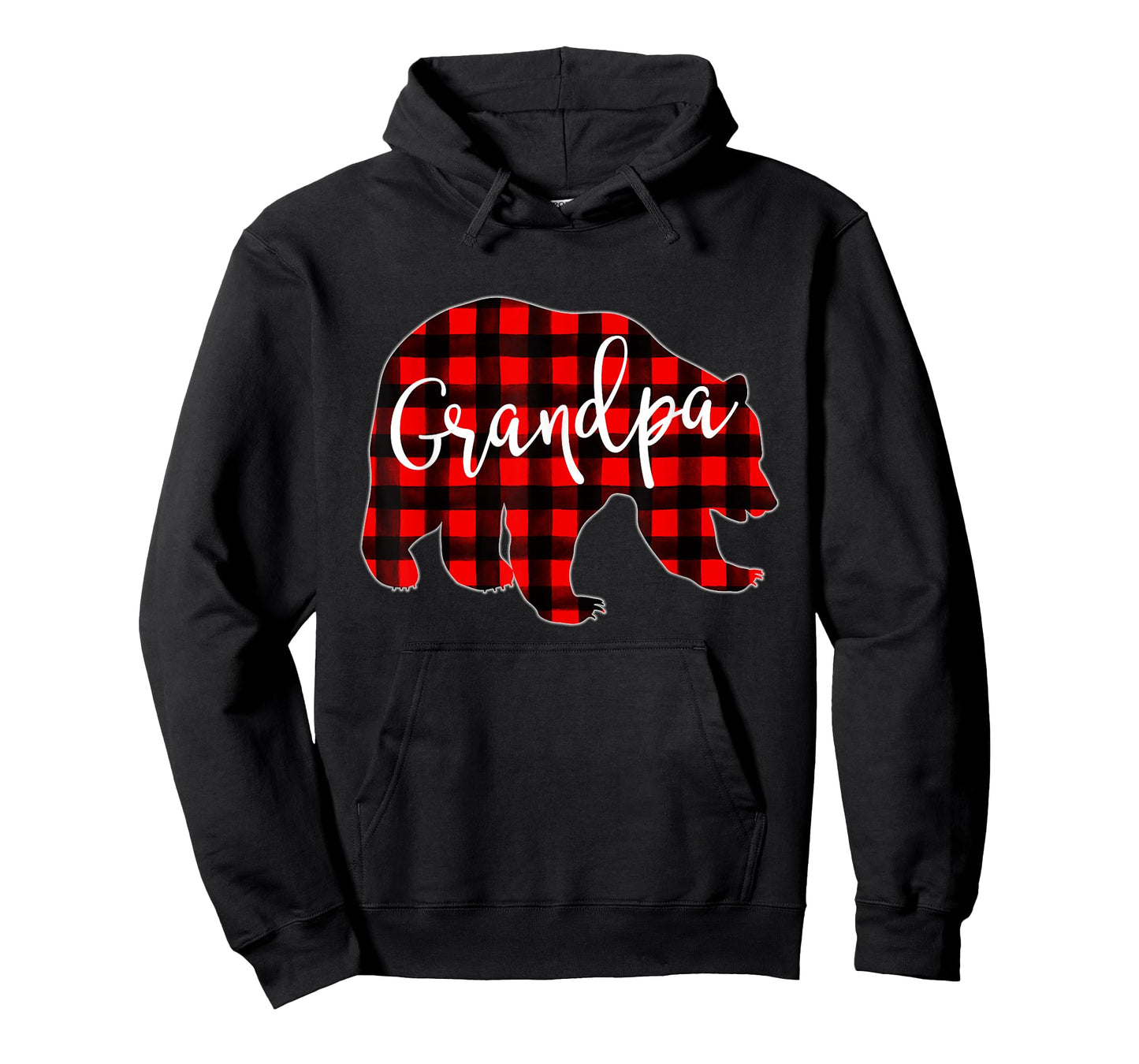 Red Plaid Grandpa Bear Matching Family Christmas Eve Buffalo T-Shirt