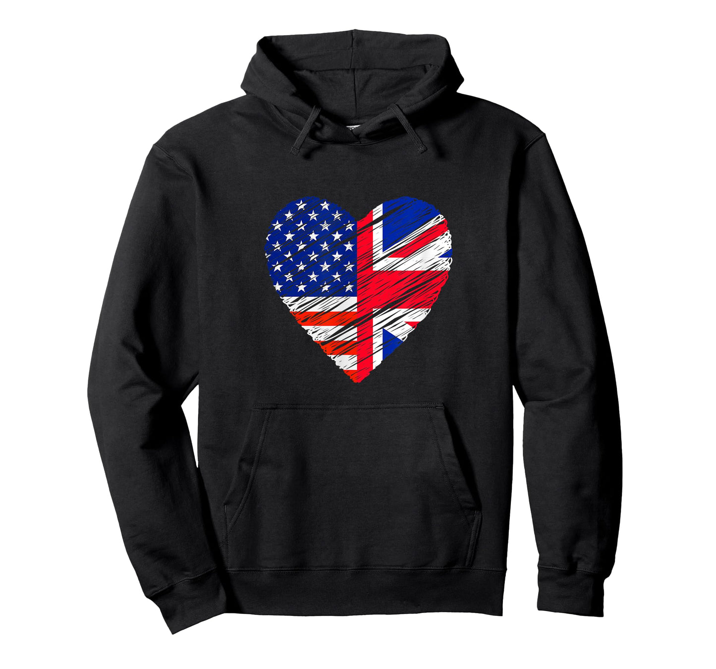 Great Britain USA Heart American Flag UK Flag Love Heart T-Shirt