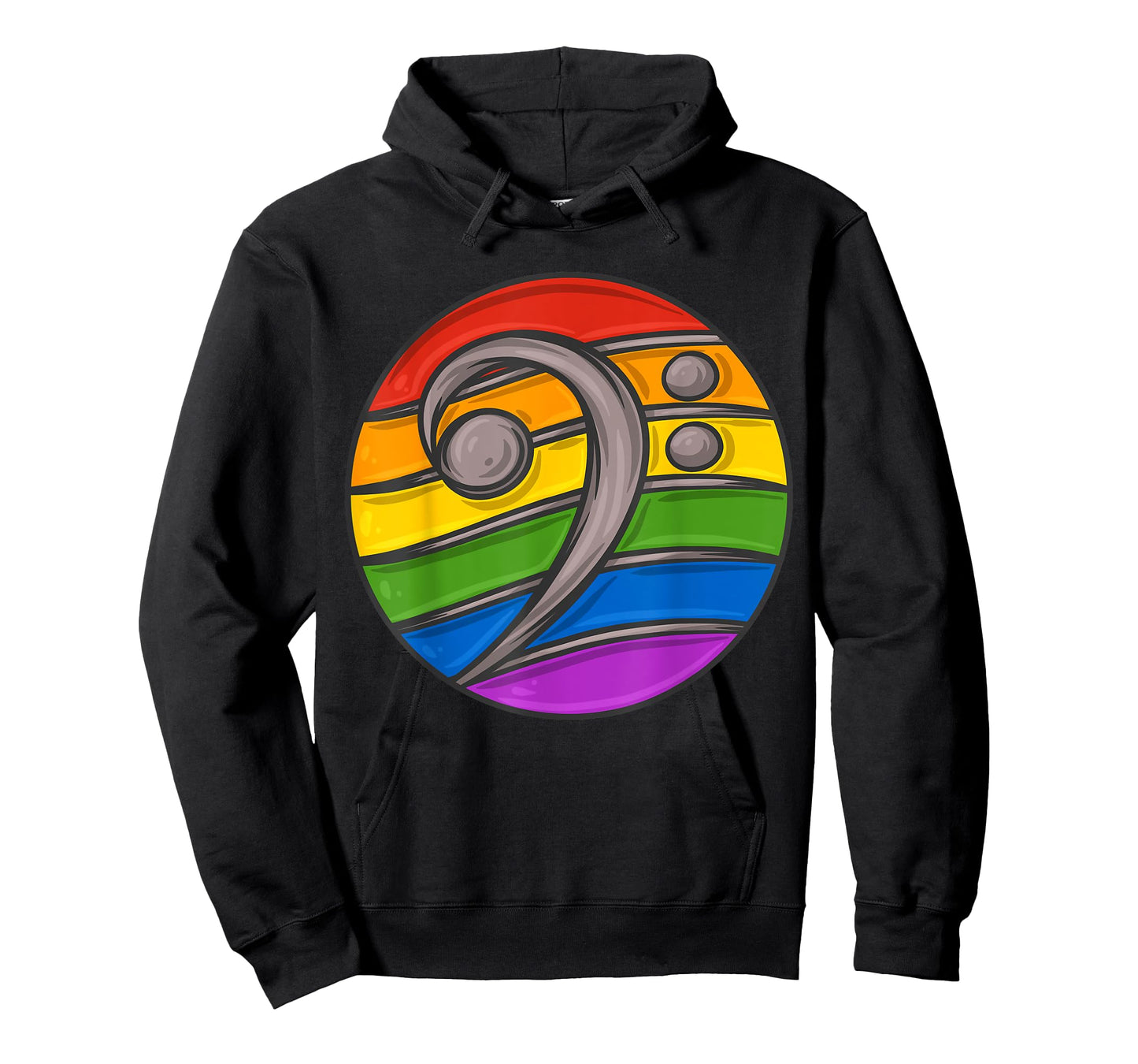 Bass Clef Headphones Notes Music Song Musician Rainbow T-Shirt