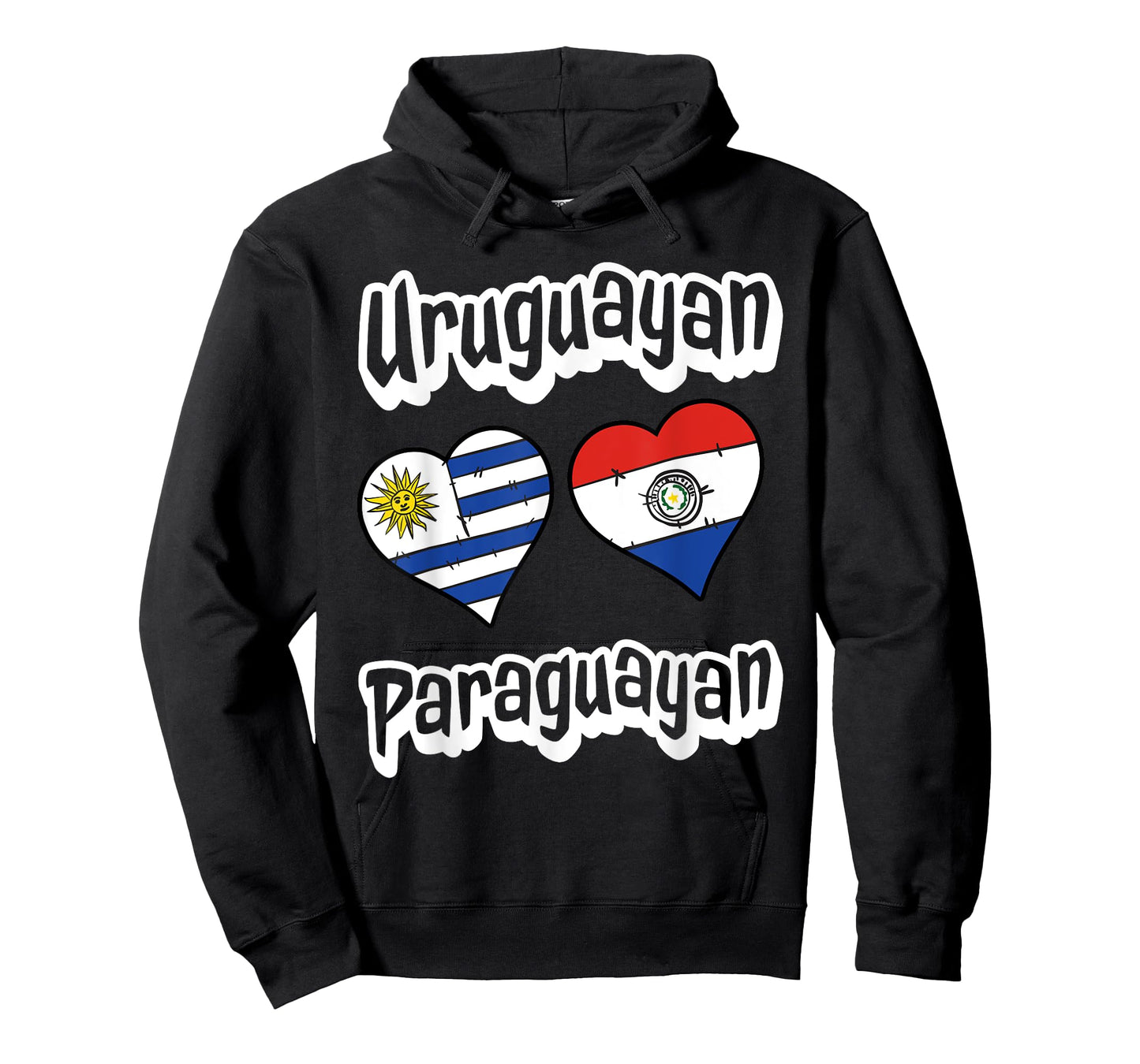 Uruguayan Paraguayan Flag Heart Combo Uruguay Paraguay T-Shirt