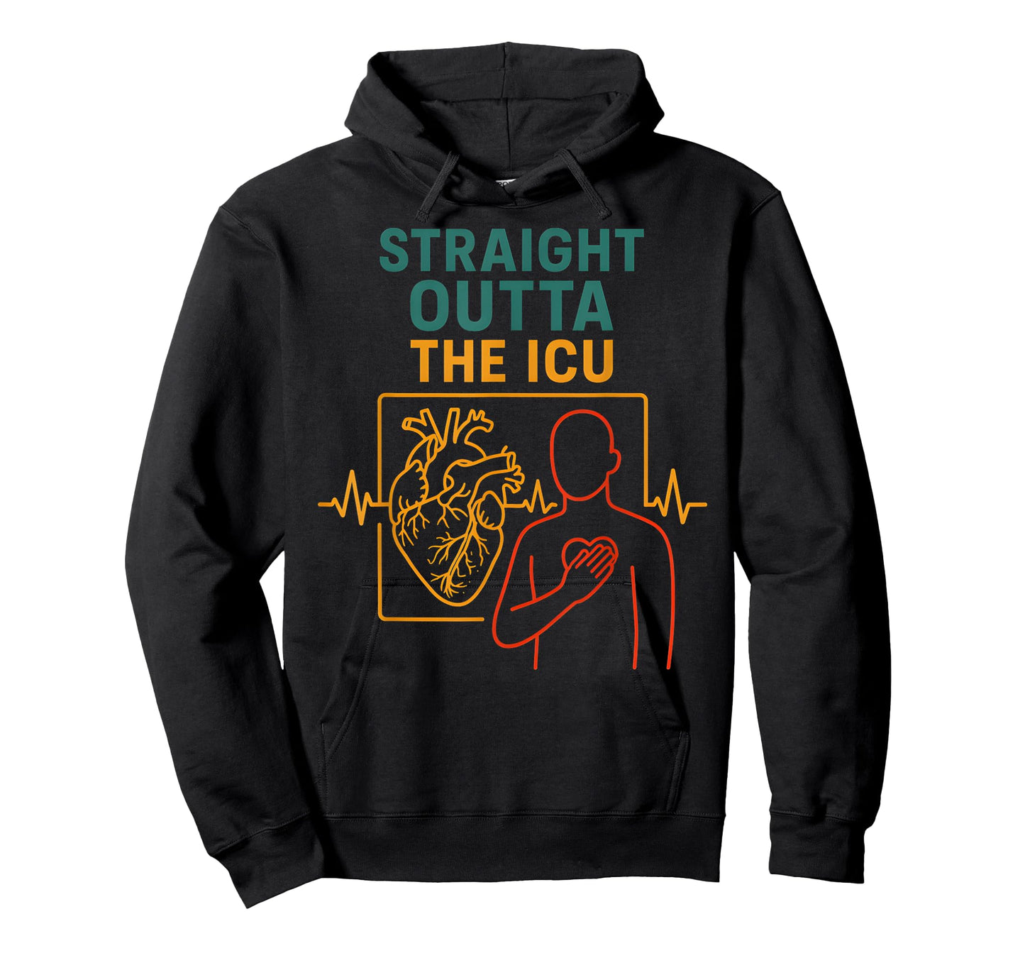 Heart Attack Straight Outta The ICU Cool Mens Surgery Recove T-Shirt