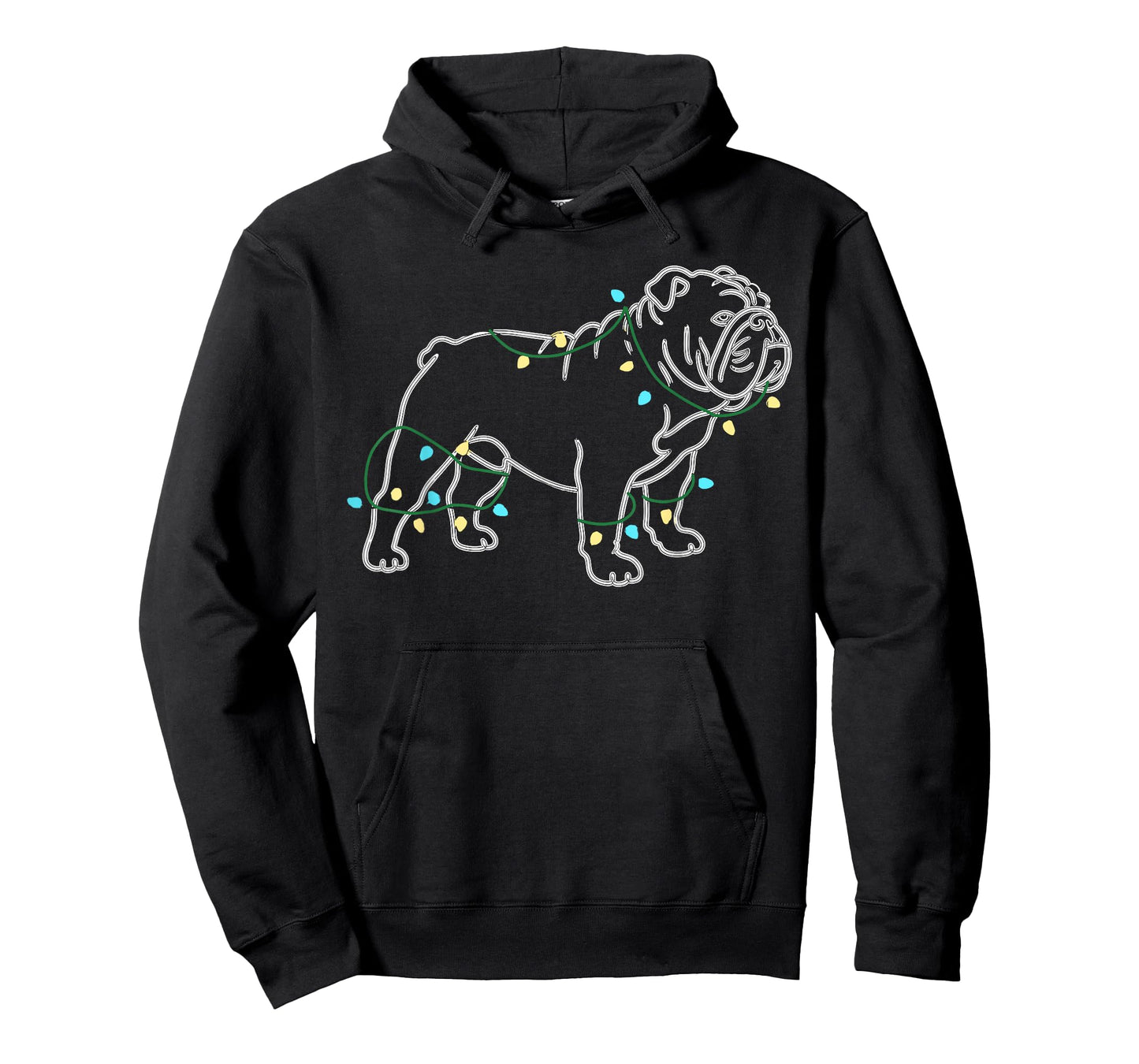 Dog Christmas Outfit, English Bulldog Christmas Lights T-Shirt