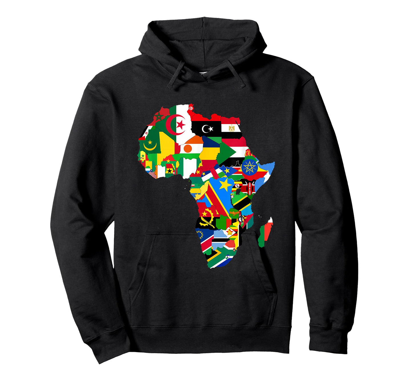 African Pride - Ethnic Map of Africa with Flags T-Shirt