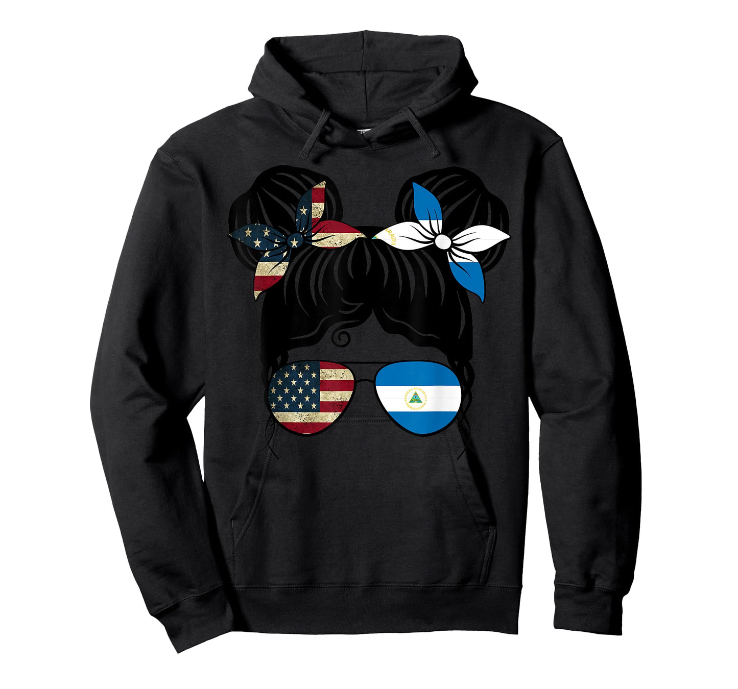 Half American Half Nicaraguan Girl USA Nicaragua Flag Kids T-Shirt