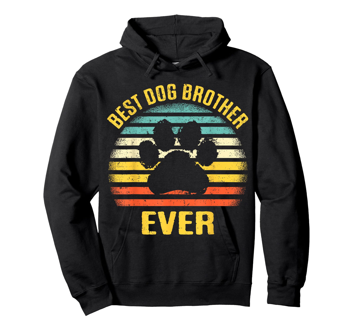 Best Dog Brother Ever Retro Paw Puppy Lover Men Women T-Shirt