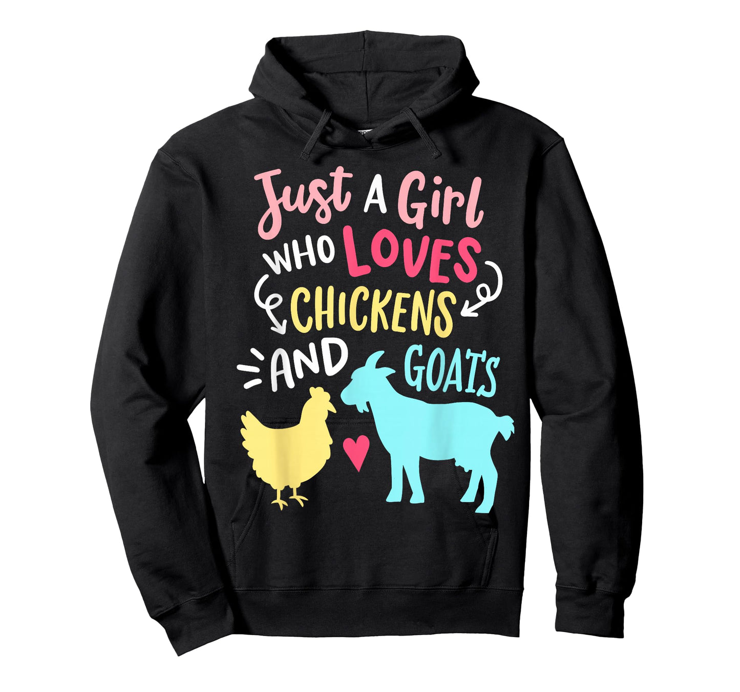 Cute Girl Who Loves Chickens Goats Lover Farmer Girls Funny T-Shirt