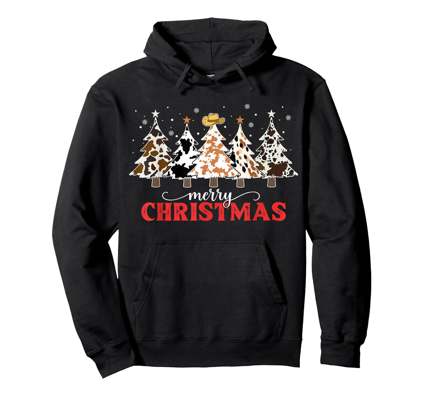 Country Christmas Tree Cowhide Xmas Cow Farm Cowboy Western T-Shirt