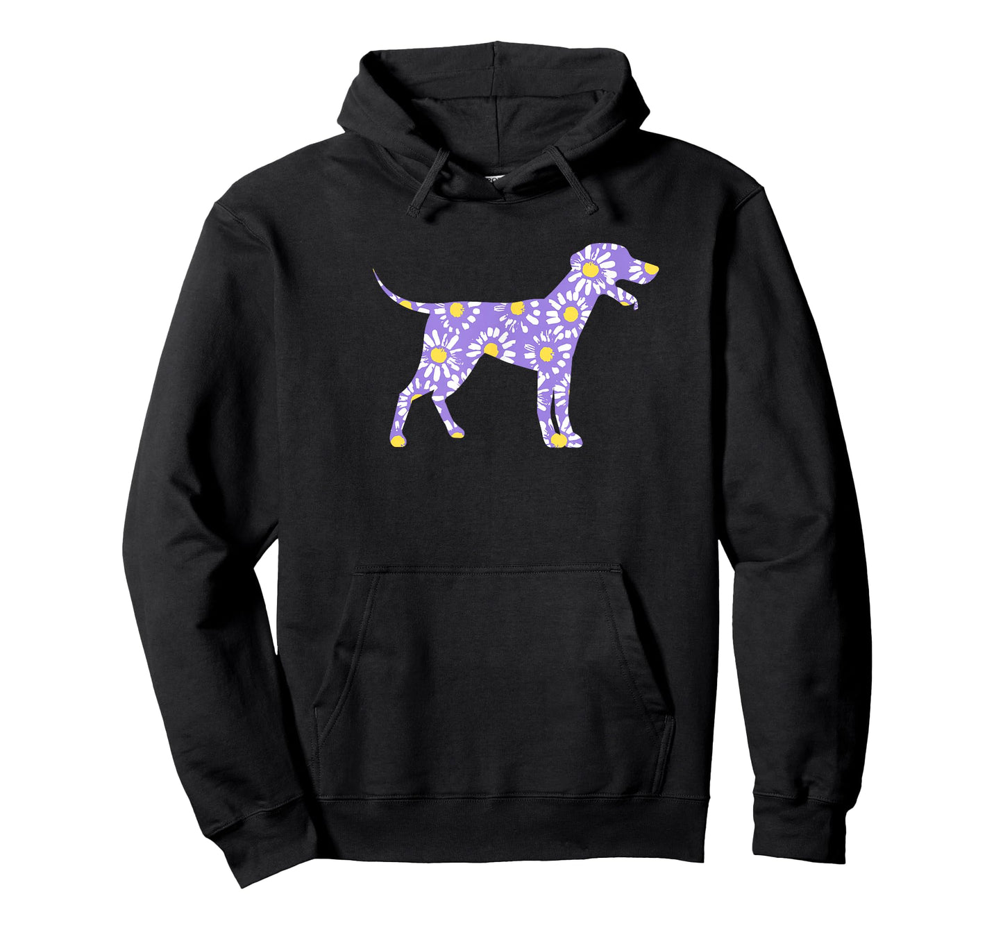 Cute Daisy Floral Print Happy Dog Lover Lavender Tops Women T-Shirt