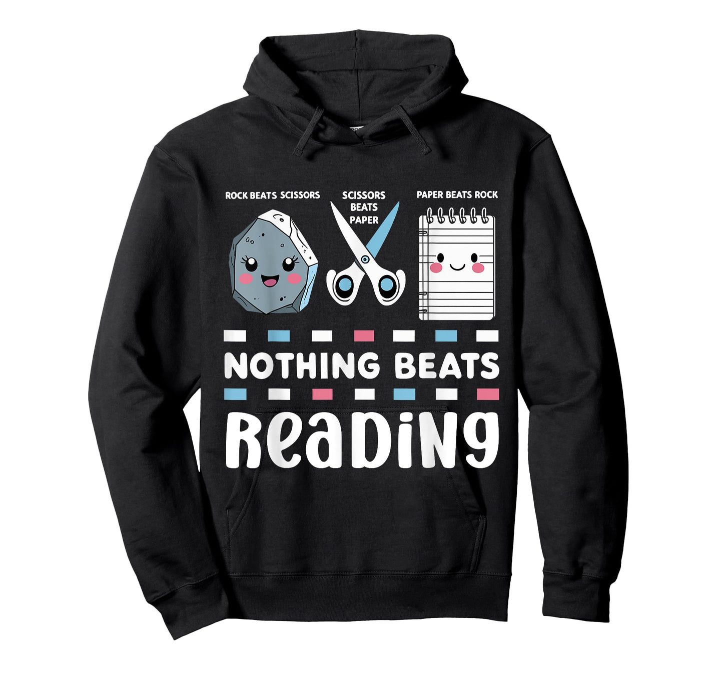 Nothing Beats Reading Rock Paper Scissors Funny Book Lover T-Shirt