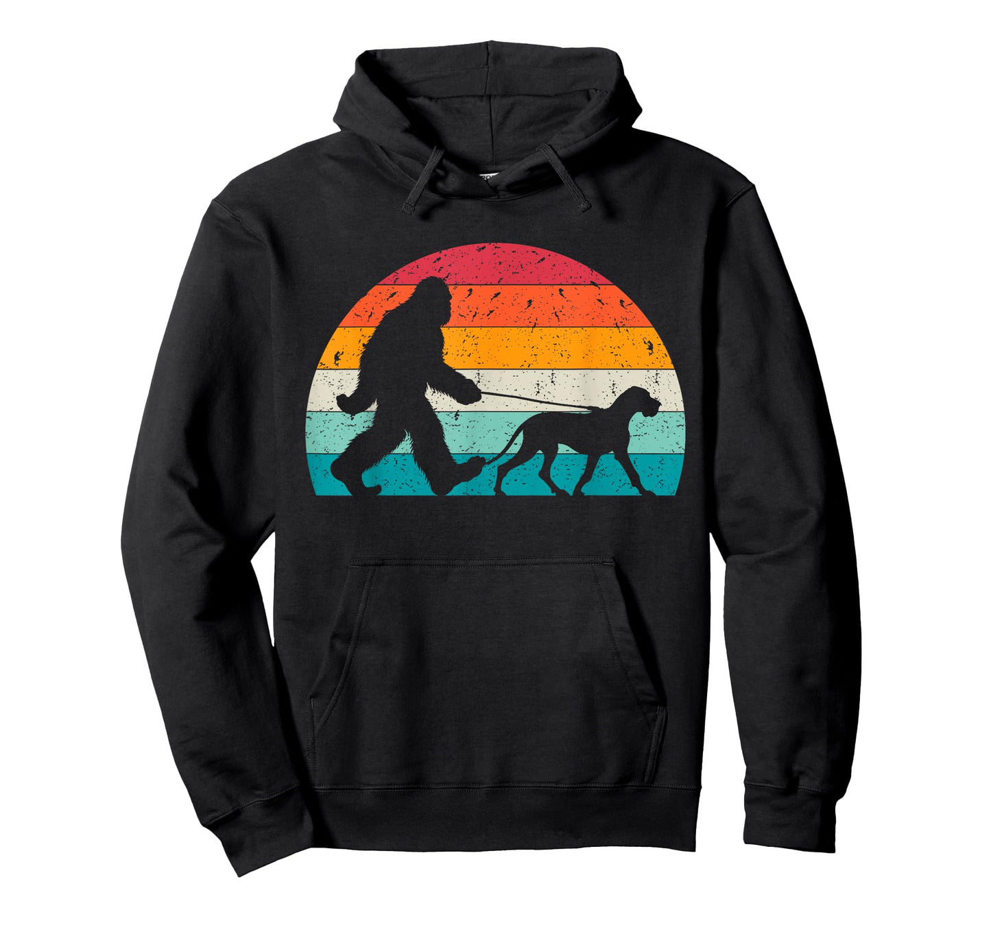 Bigfoot Walking a Dog Funny Great Dane Lovers Dog Dad T-Shirt