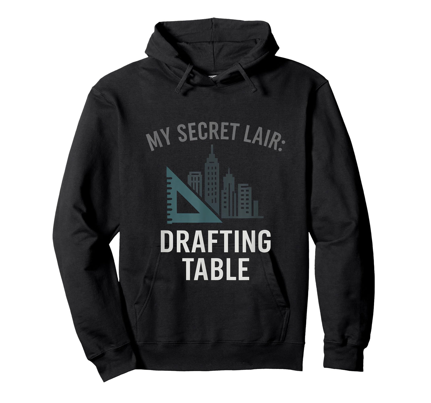 Architect Novelty My Secret Lair Drafting Table Skyline T-Shirt