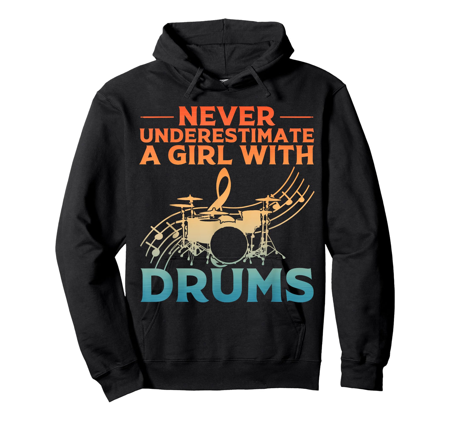 Funny Drummer Art For Women Girls Drum Set Musician Drumming T-Shirt