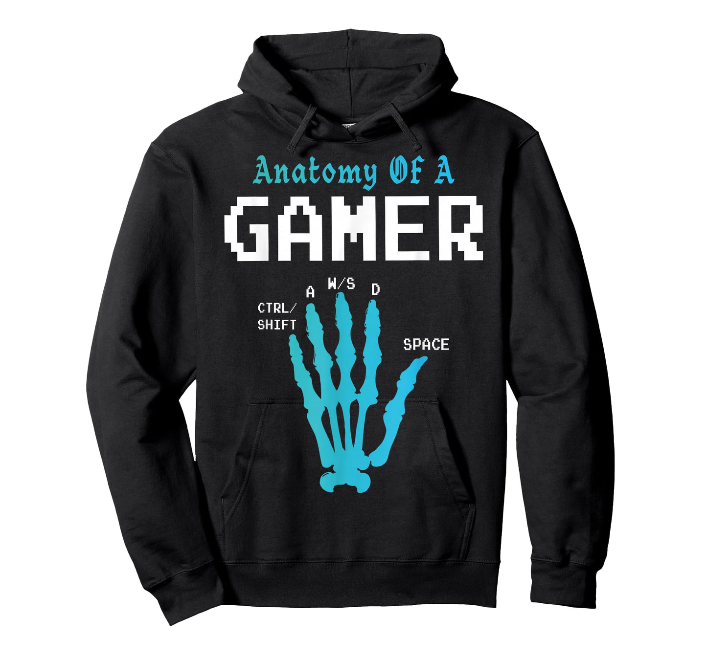 Anatomy of a Gamer Graphic Skeleton Hand Video Game WASD T-Shirt