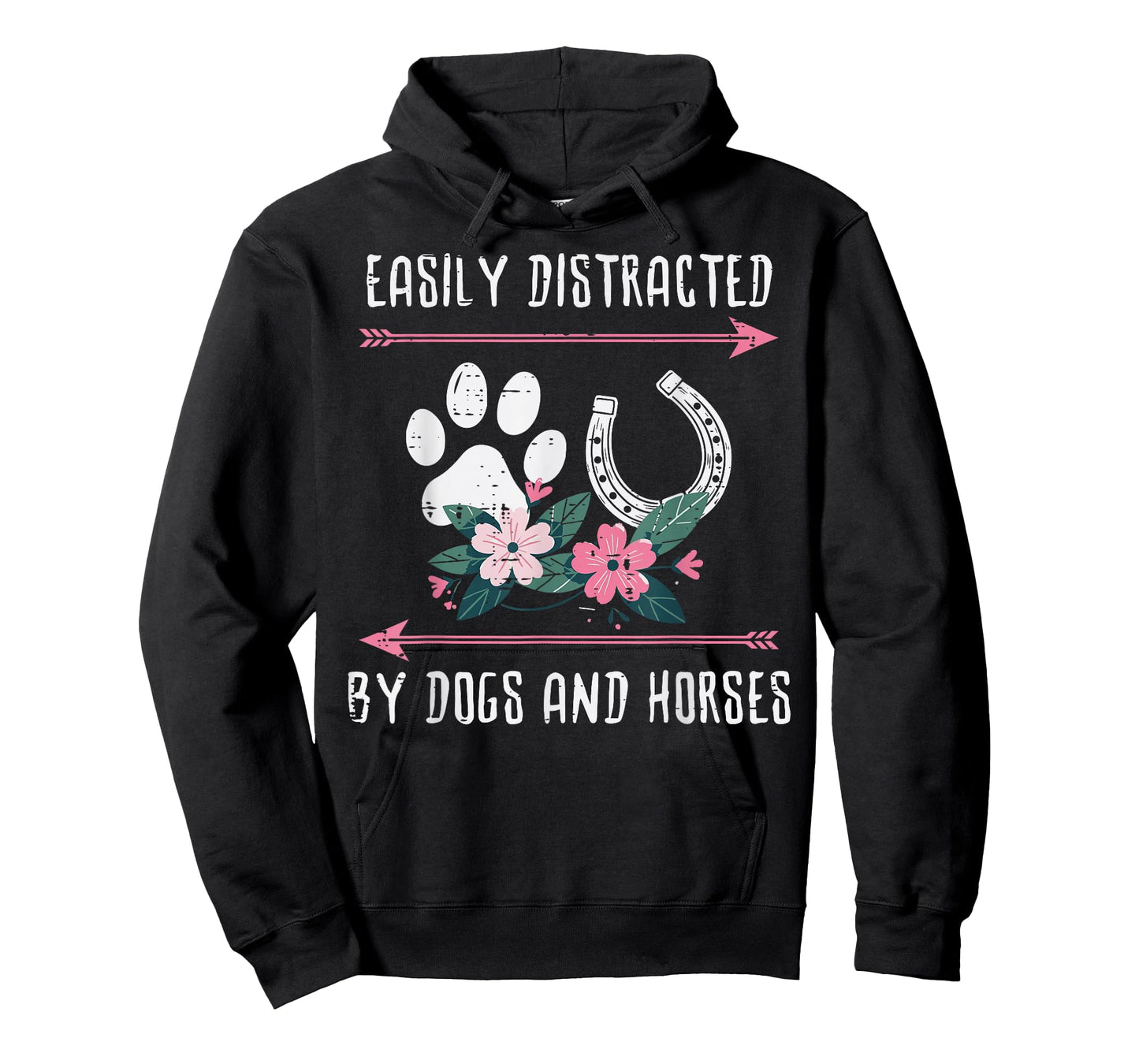 Easily Distracted Dogs Horses Equestrian Women Girls Kids T-Shirt