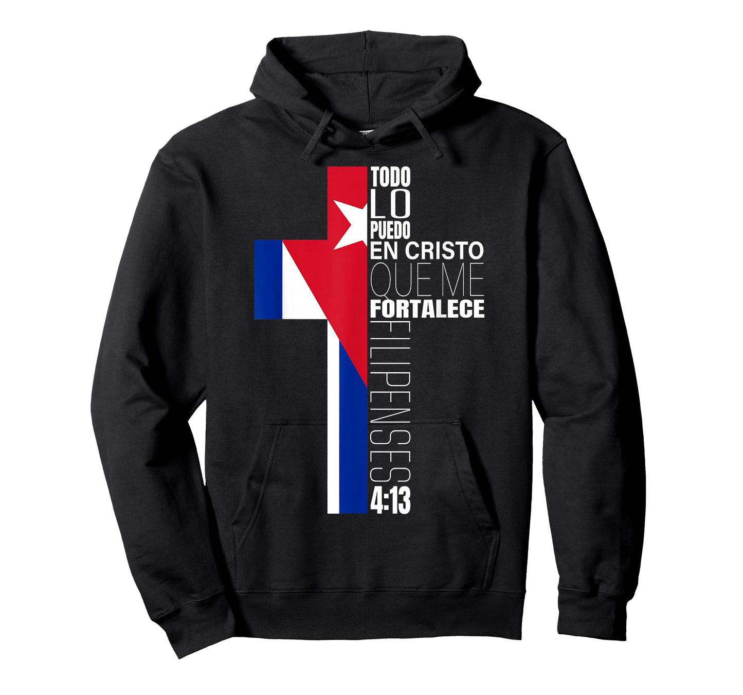Christian Spanish Filipenses 4 13 Religious Verse Cuban Flag T-Shirt