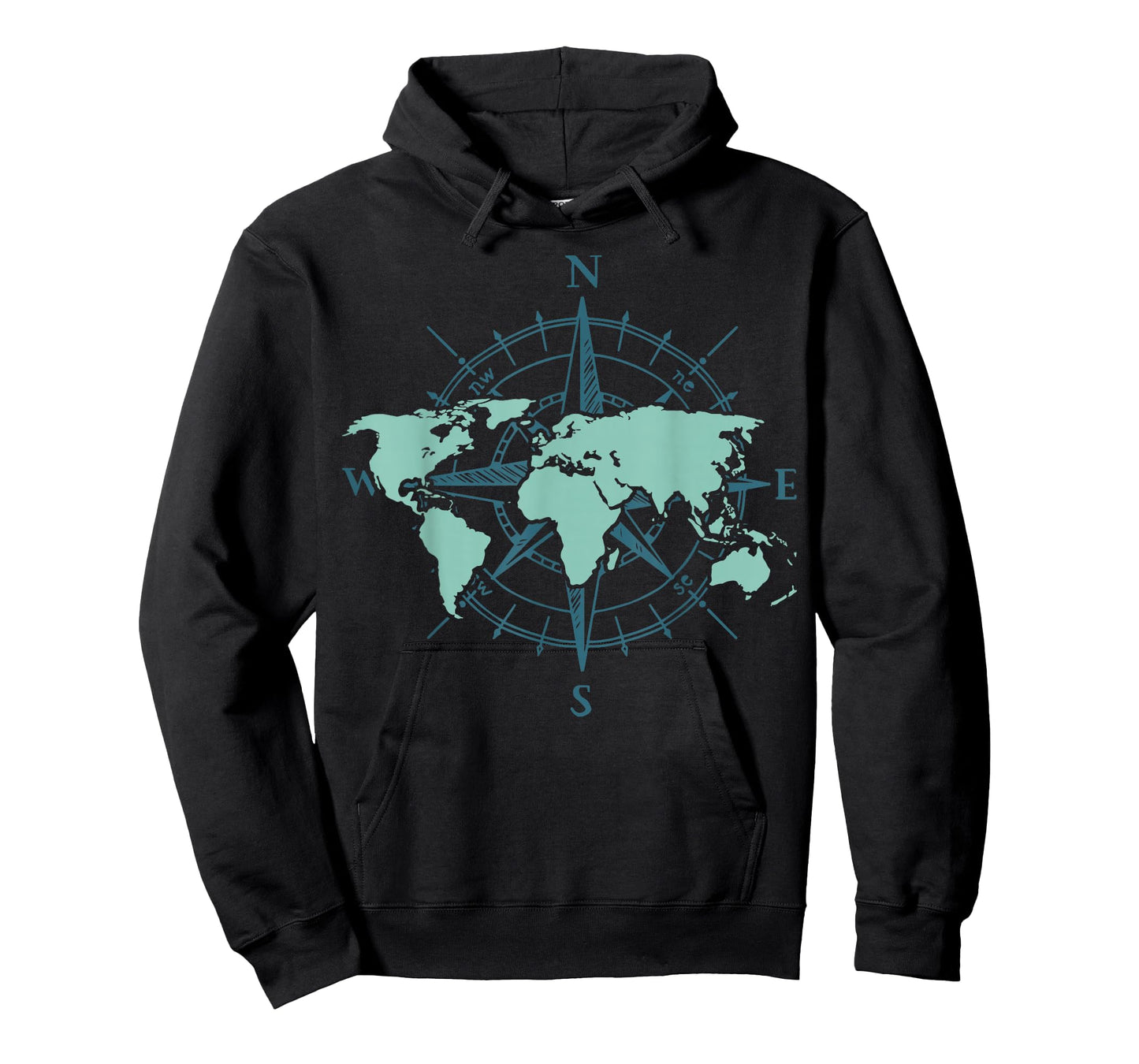Cartography Traveler Travelling Compass World Map T-Shirt