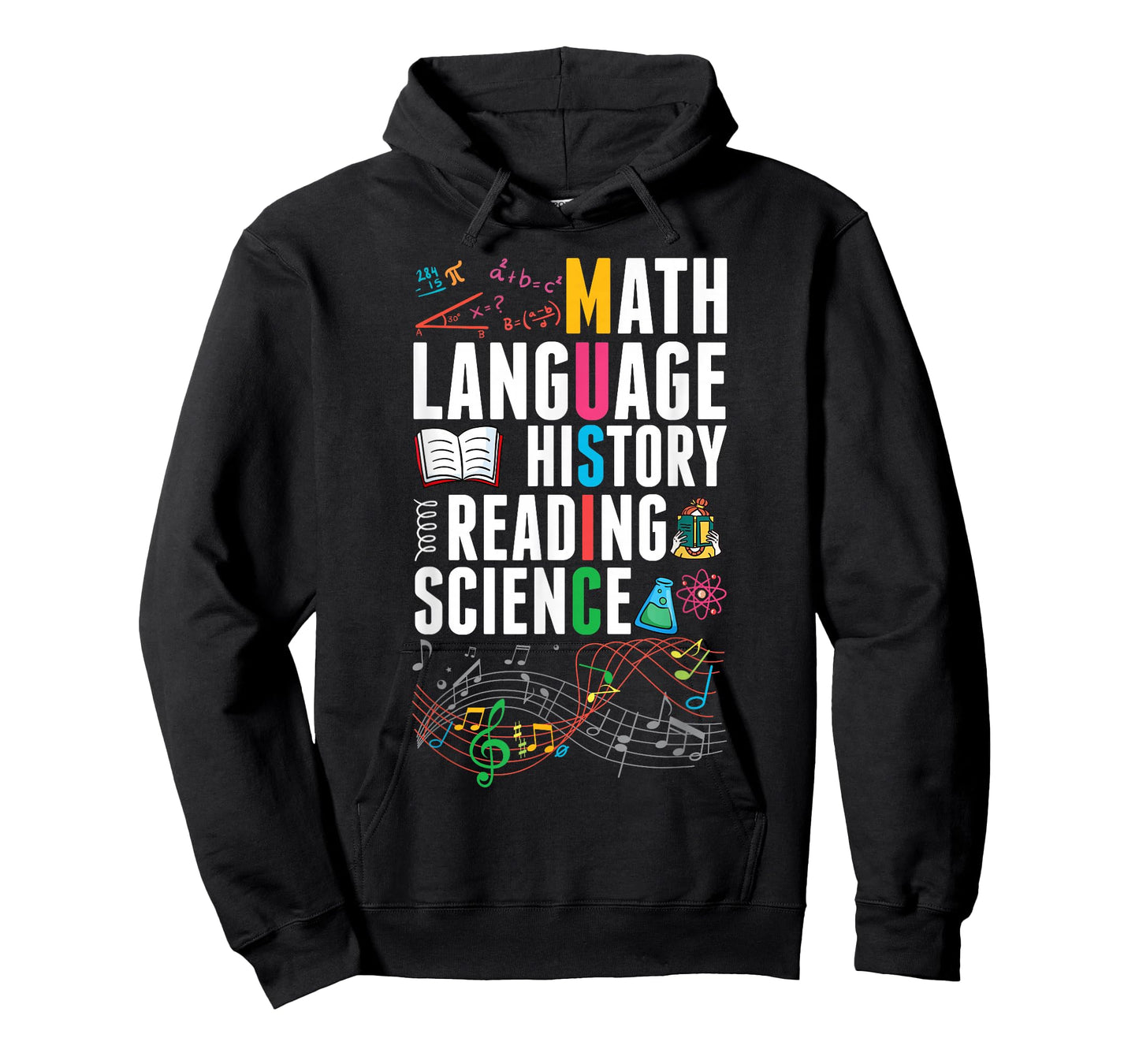 Music Teacher Music Math Language History Reading Science T-Shirt