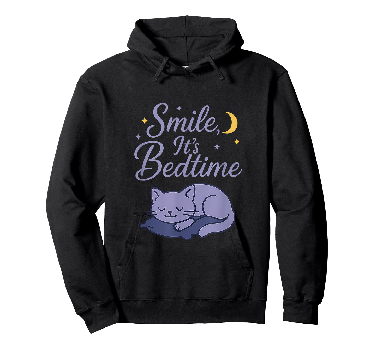Smile It’s Bedtime Cute Cat Sleeping Graphic T-Shirt