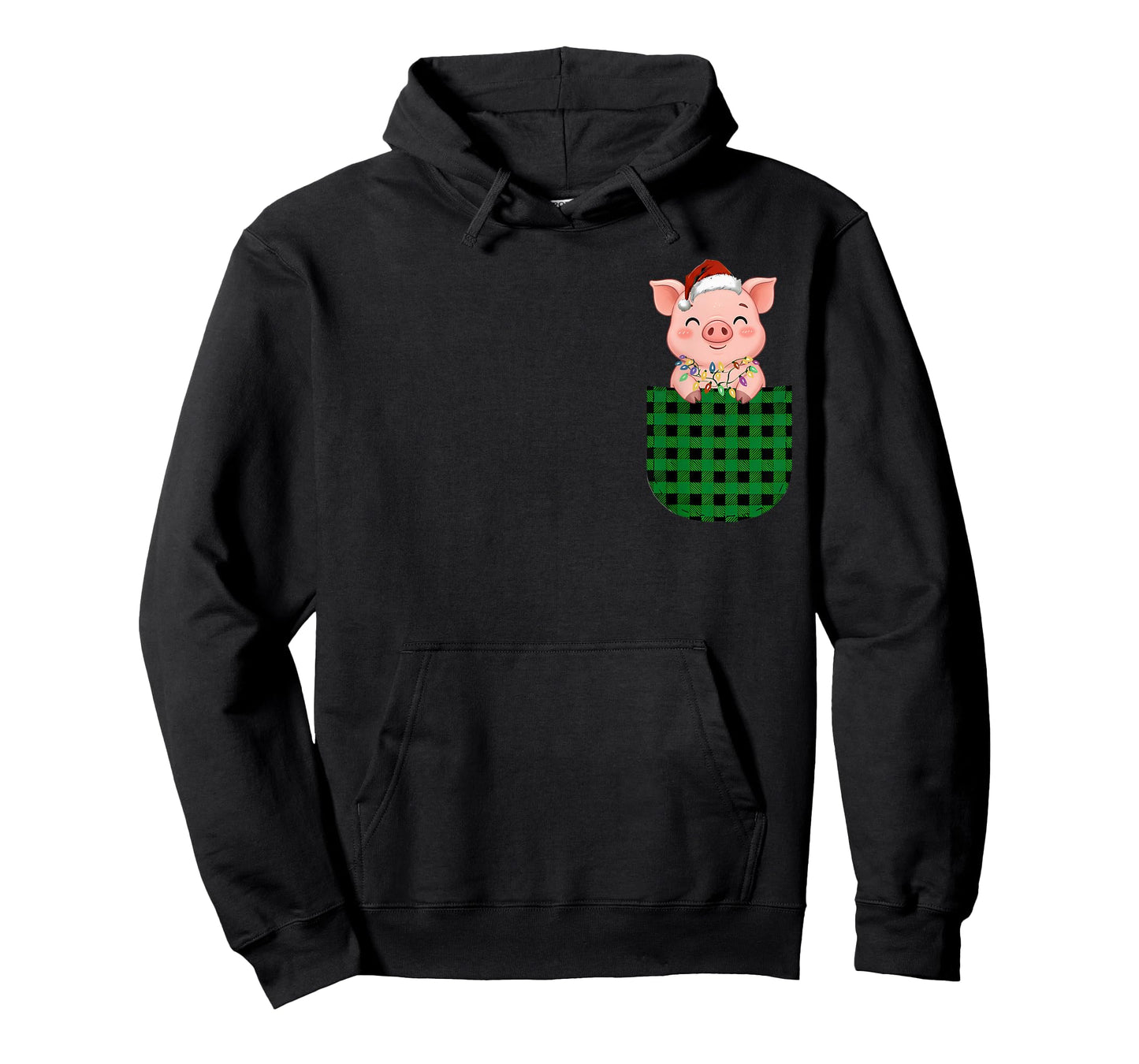 Pig Buffalo Green Plaid Pocket Christmas Men Women Kids T-Shirt