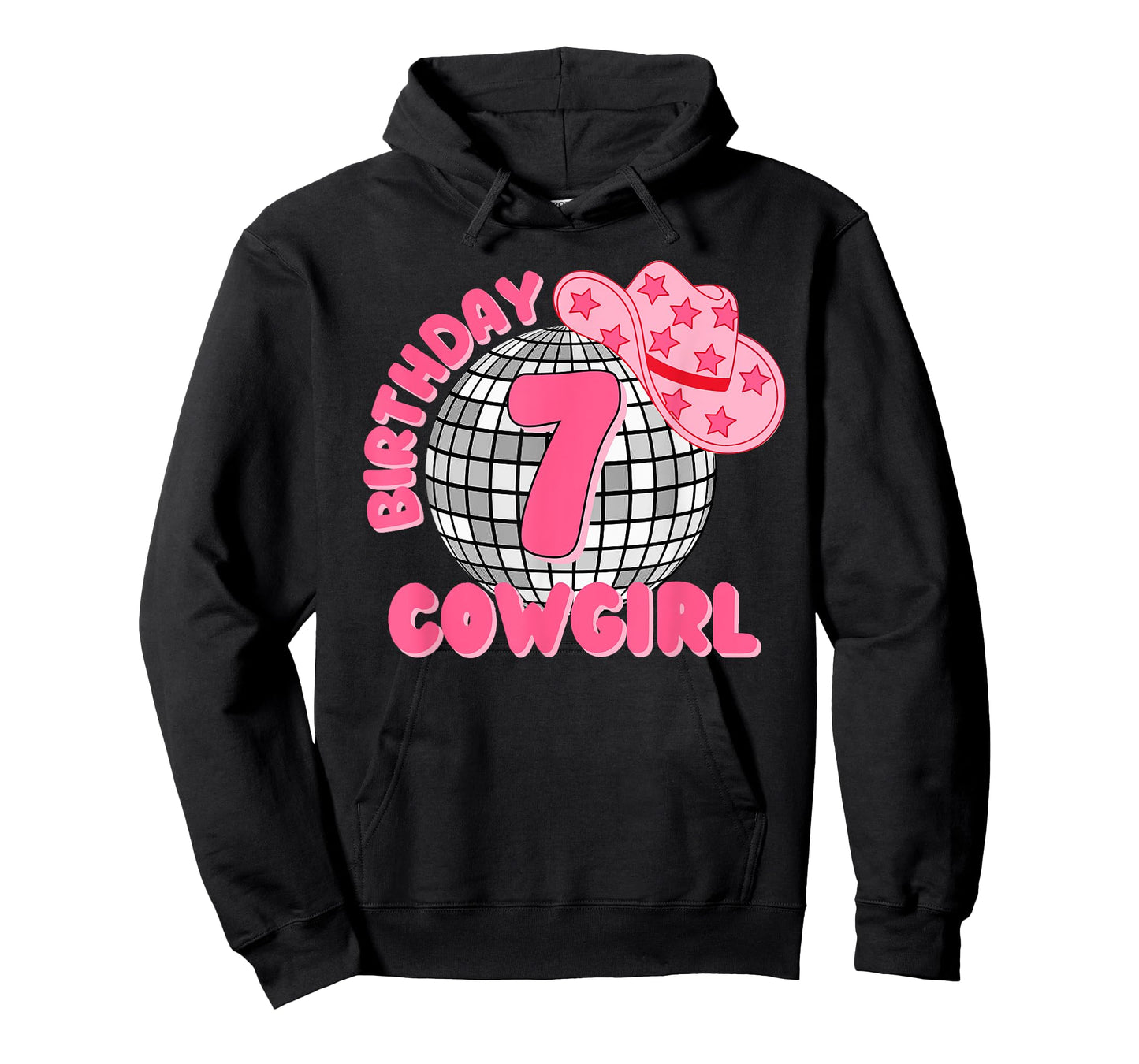 Happy 7th Birthday Girl Rodeo Disco Western Cowgirl Cowboy T-Shirt