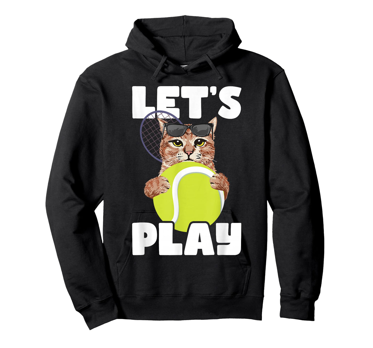 Let's Play - Cat Sunglasses Tennis Player Sports Tournament T-Shirt