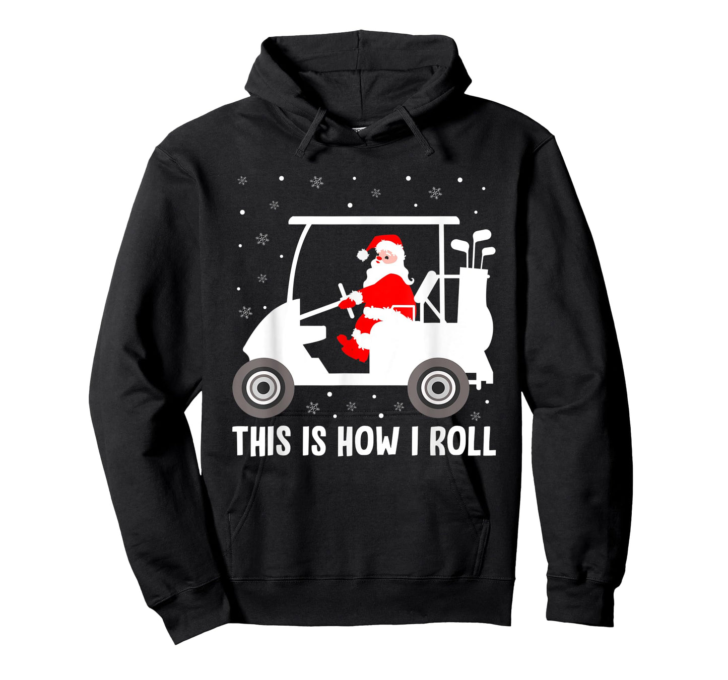 This is How I Roll Funny Santa Riding A Golf Cart Xmas Golf T-Shirt