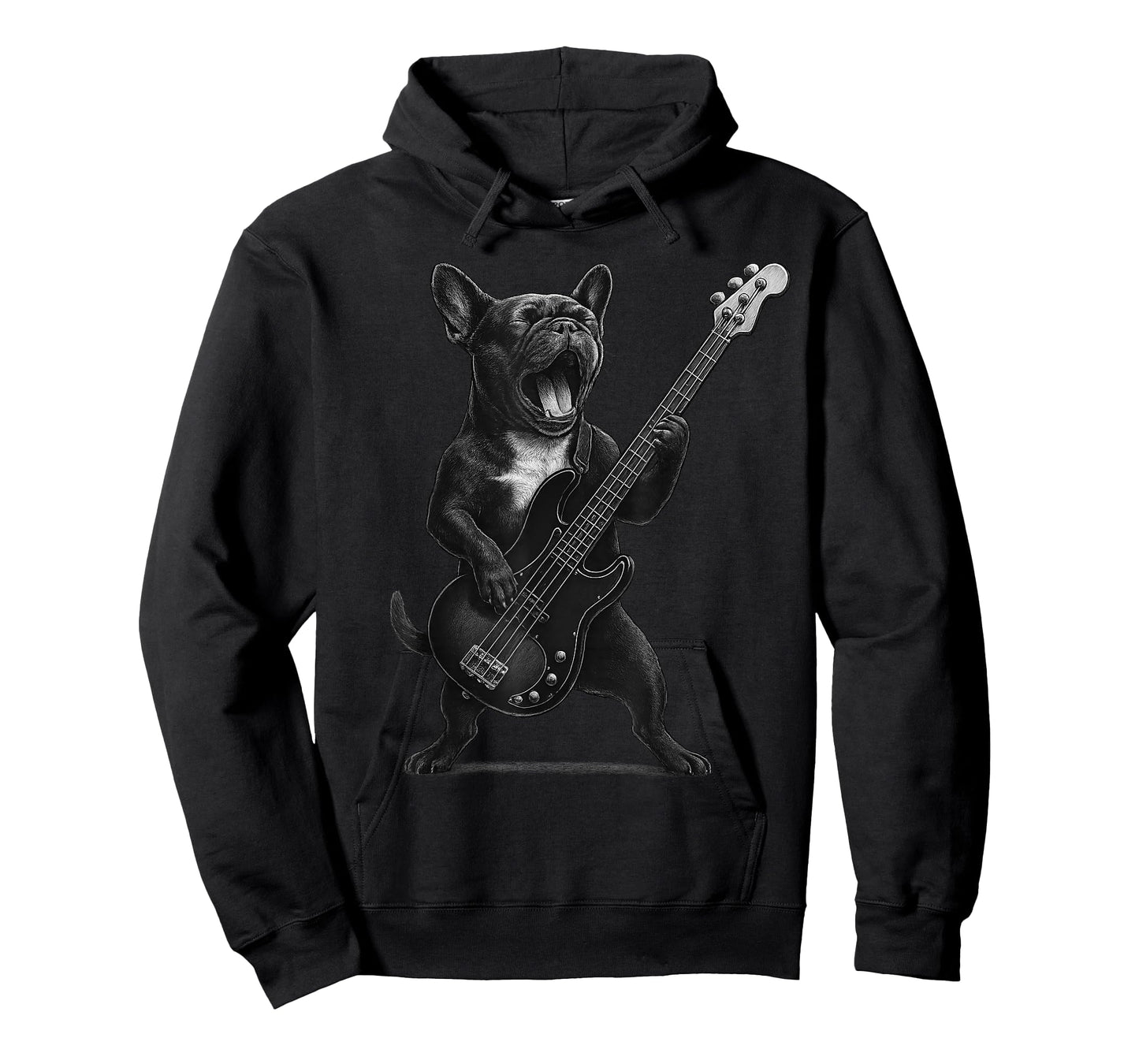 French Bulldog Playing Bass Guitar Rock Music Dog Lover T-Shirt