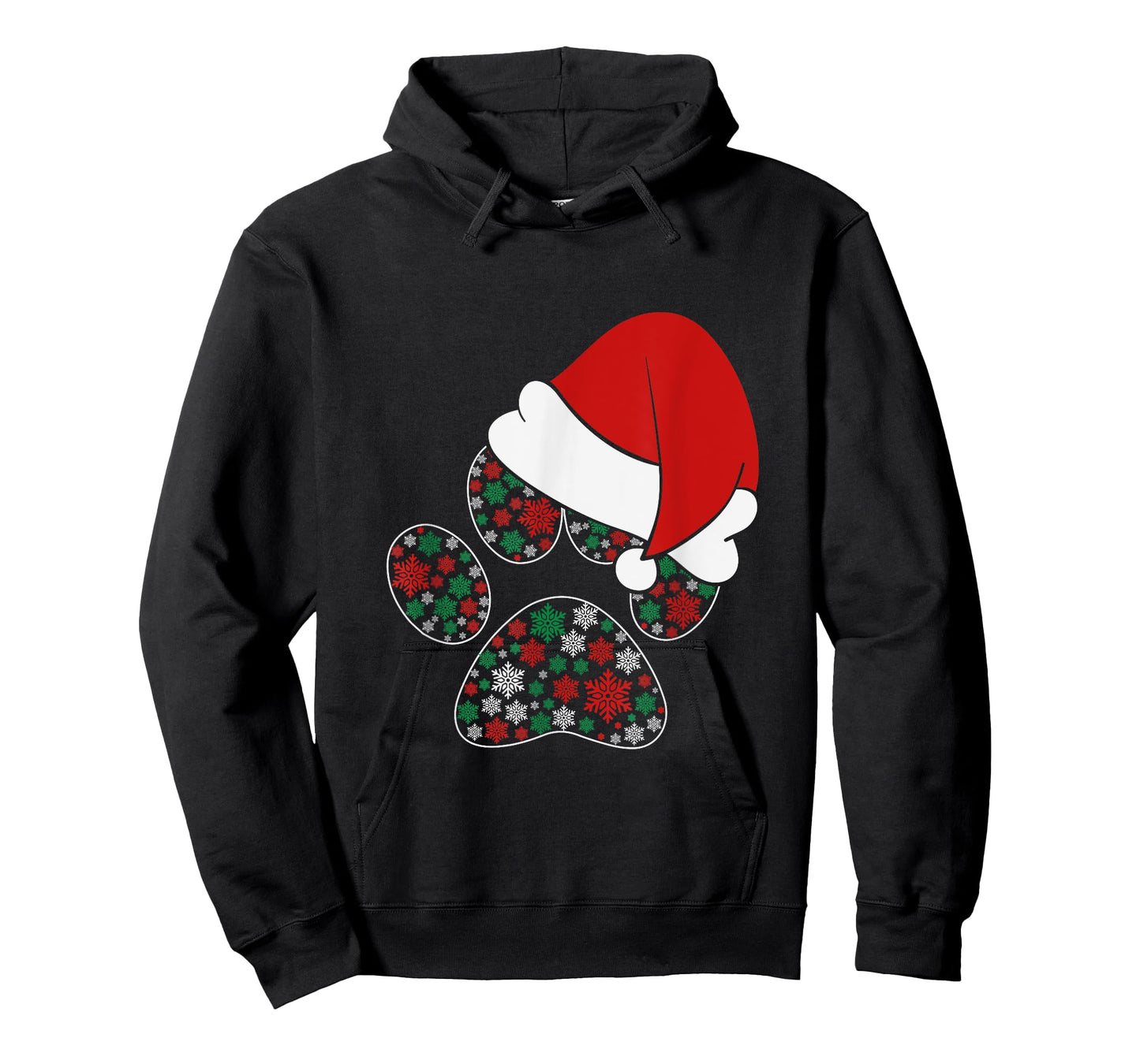 Dog Paw Snowflakes Santa Hat Christmas Dog Lovers Men Women Kids T-Shirt