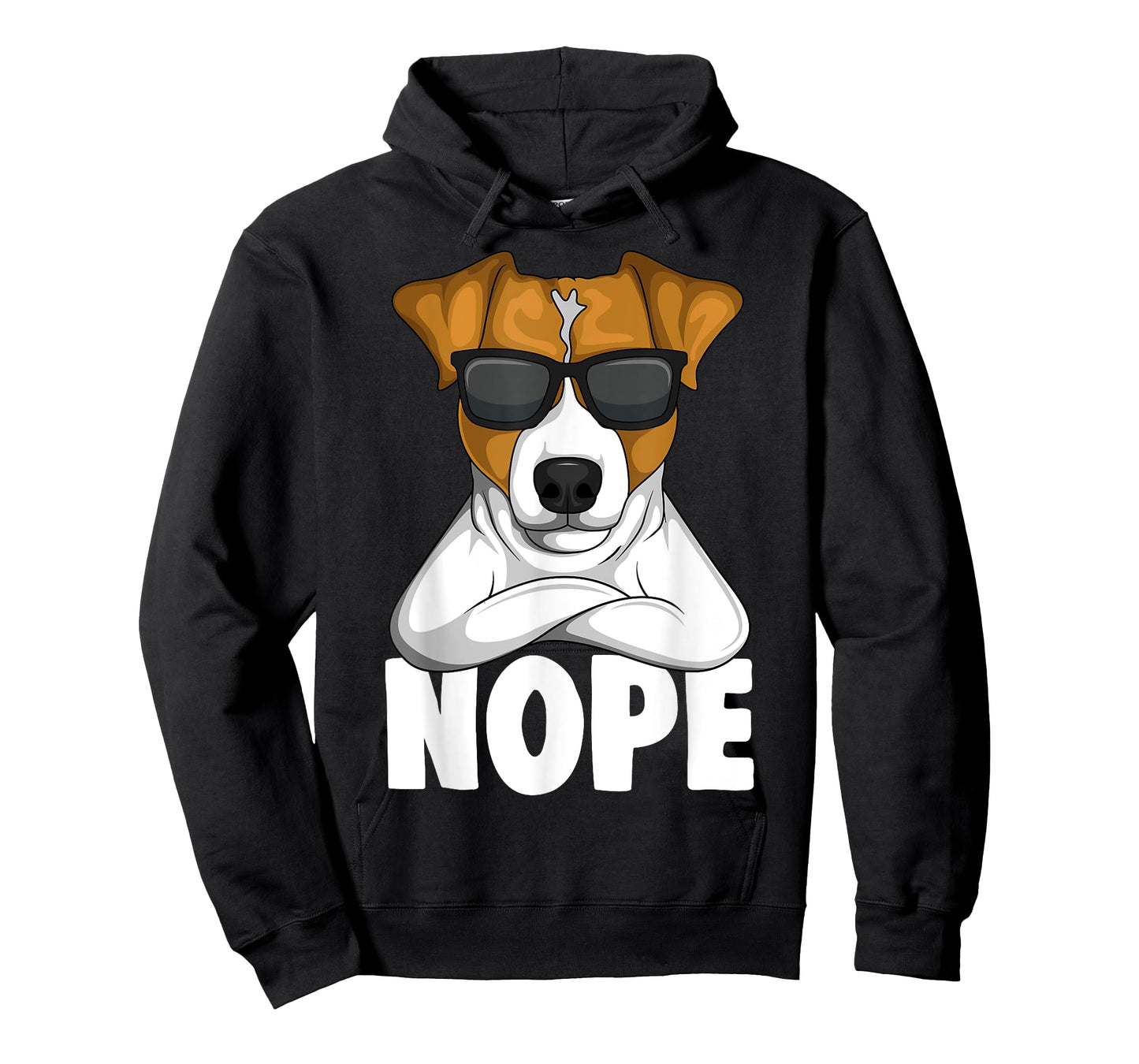Jack Russell Apparel & Gift Ideas Women's Black Cartoon Jack Russell Terrier Nope T-Shirt