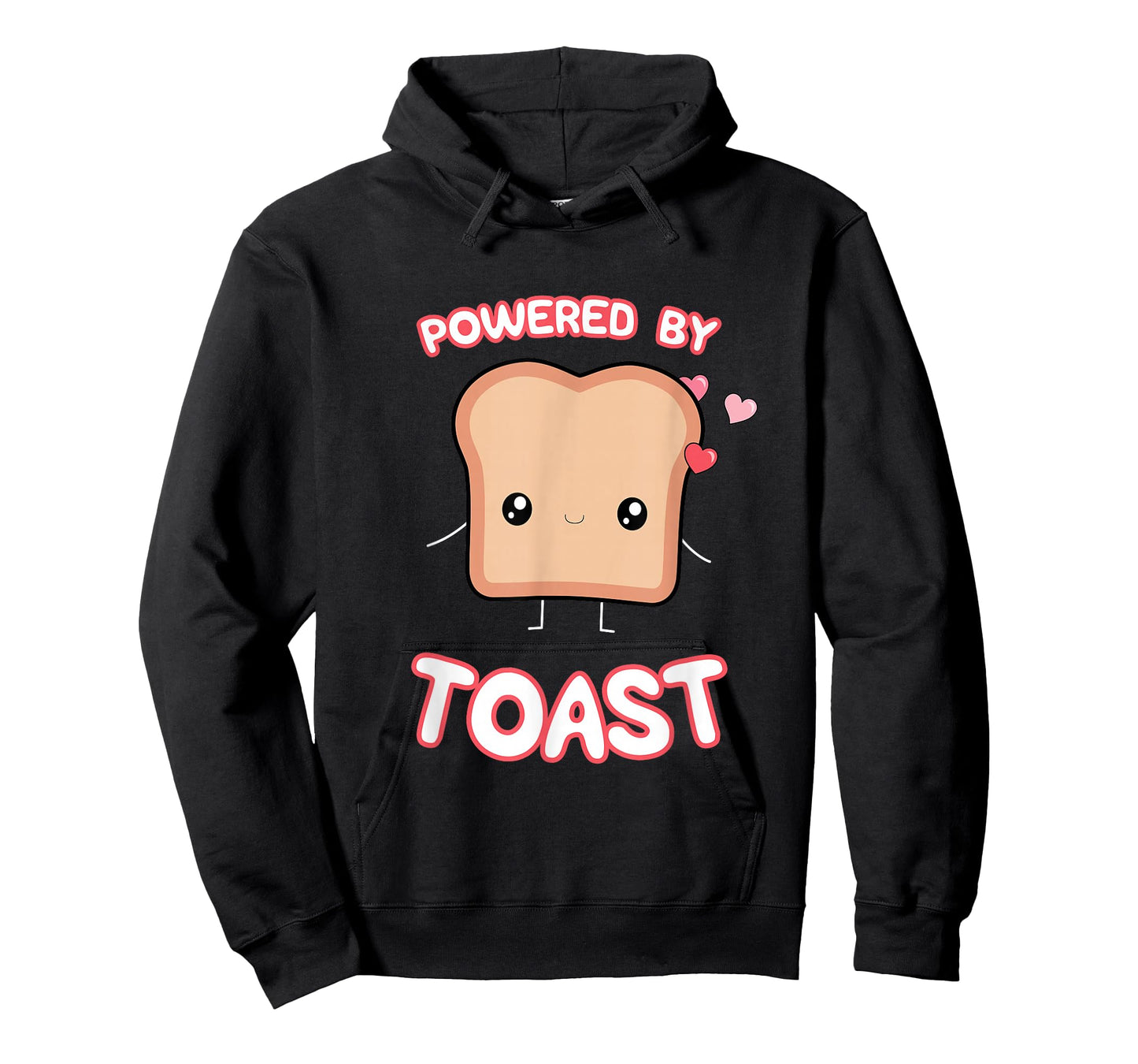 Powered by Toast, Cute Funny Kawaii Toast Lover's Graphic T-Shirt