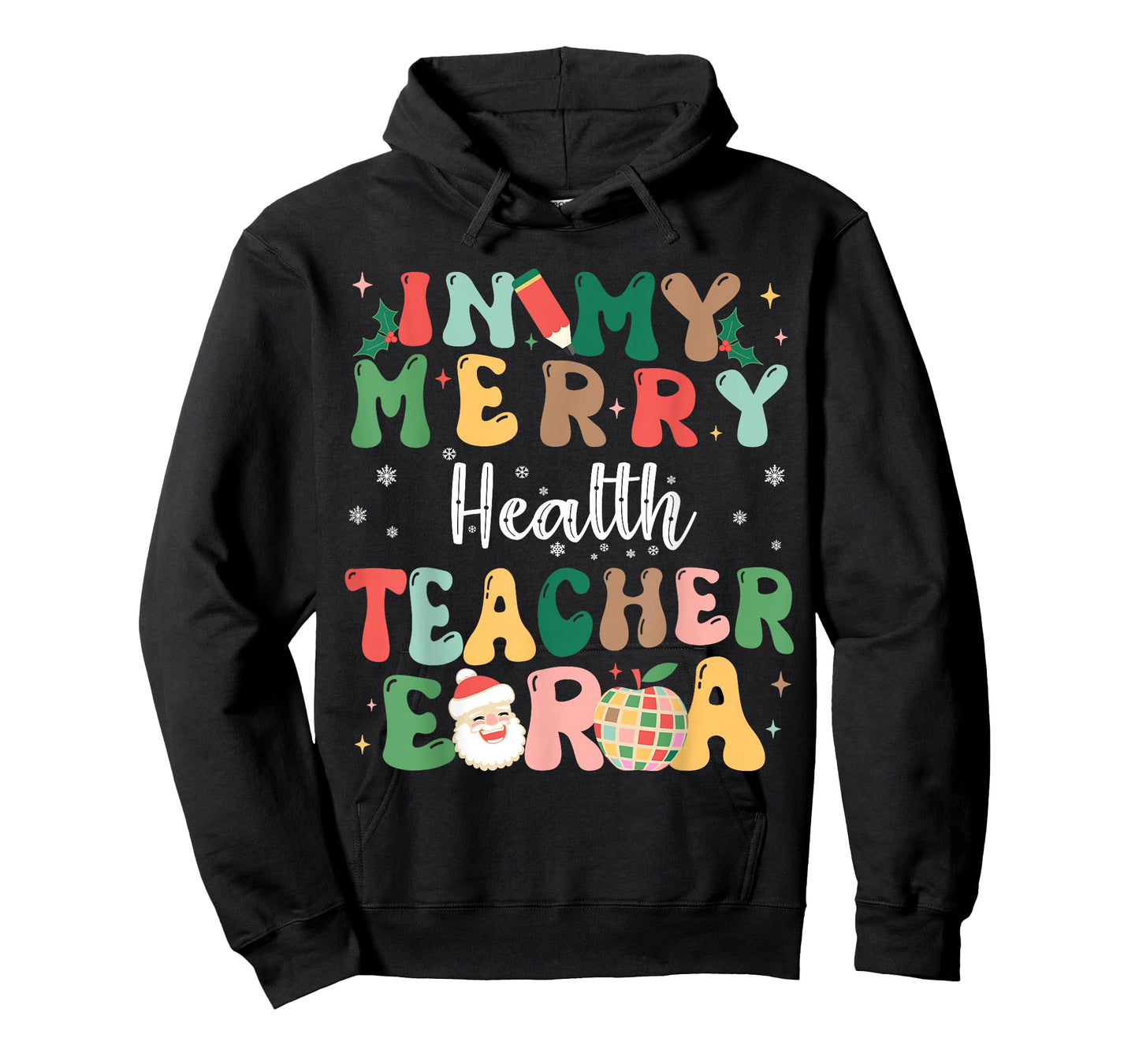 In My Merry Health Teacher Era Retro Christmas T-Shirt