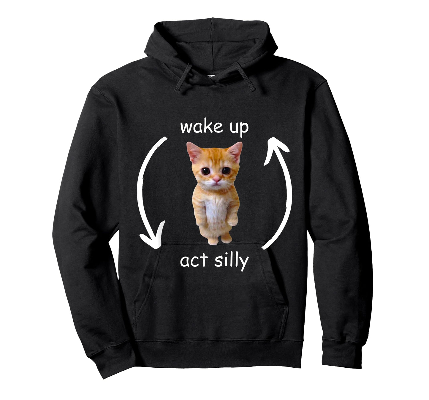 Wake Up Act Silly Cute Funny Cat Meme T-Shirt