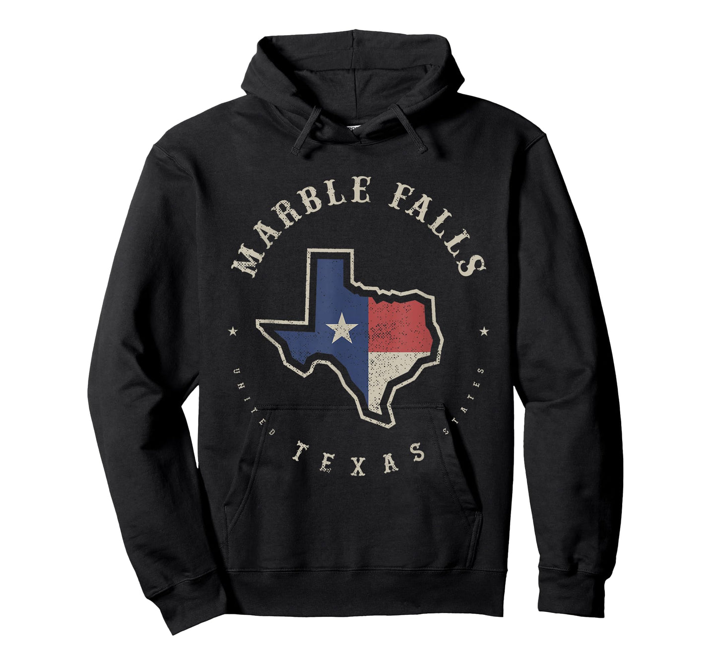 Vintage Marble Falls Texas State Flag Map Souvenir Gift T-Shirt