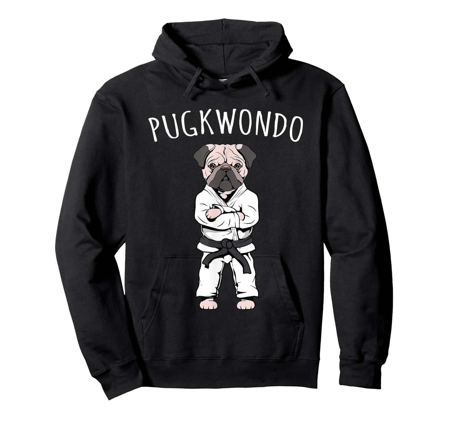Funny Cute Pug Taekwondo Black Belt Tae Kwon Do Dog Gift T-Shirt