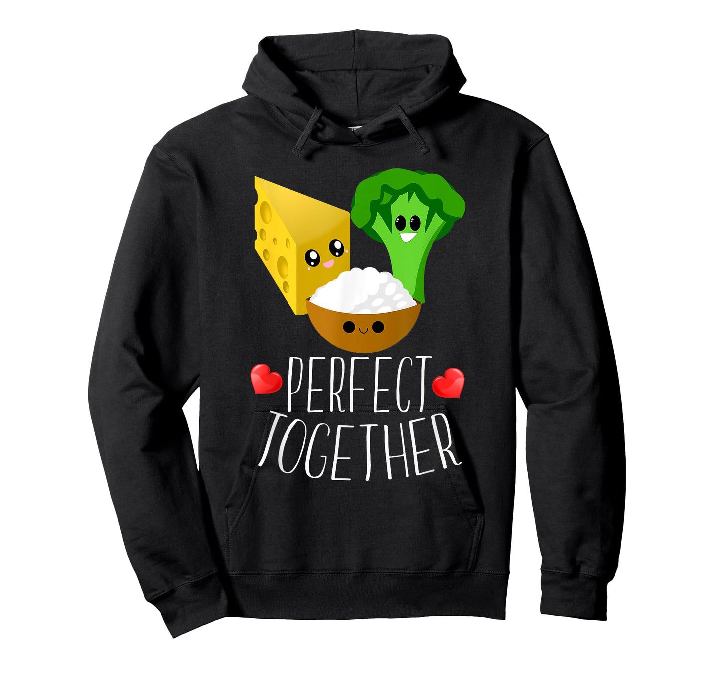Perfect Together Cheesy Rice Broccoli Kawaii Hearts T-Shirt