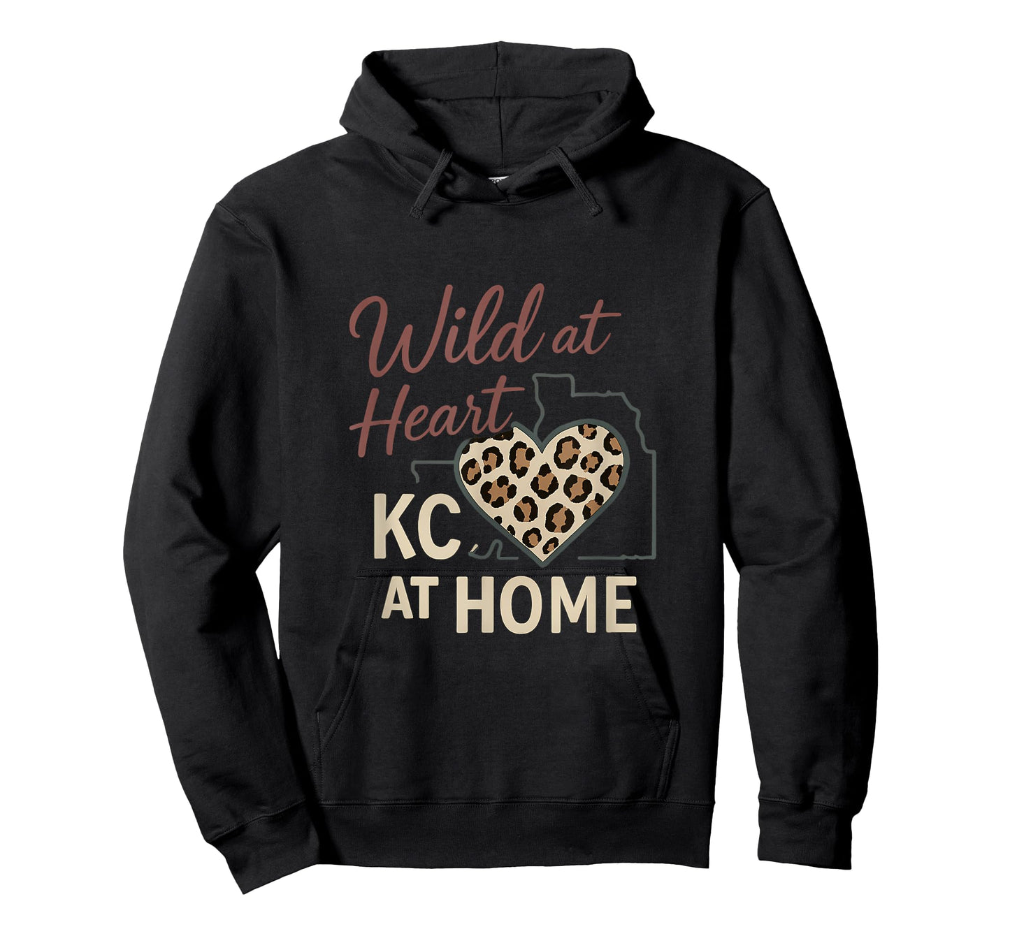 Wild at Heart KC Leopard Heart Kansas City Design T-Shirt