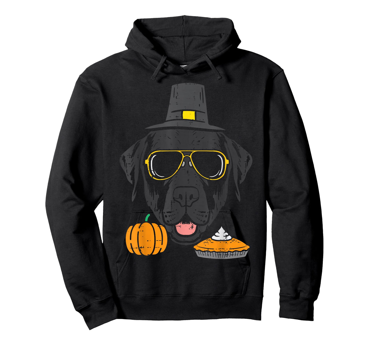 Pilgrim Black Labrador Cute Thanksgiving Dog Men Women Kids T-Shirt